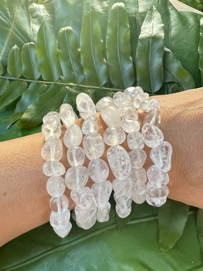 Clear Crystal Quartz Stretch Bracelet