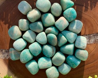 AMAZONITE Crystals (Grade A Natural) Tumbled Polished Gemstone Rocks for Healing, Yoga, Meditation, Reiki, Wicca, Crafts, Jewelry Supplies