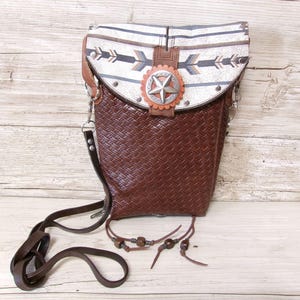 Artisan Styled Leather Hipster Bag with Fringe – Upcycled Cowboy Boot Crossbody - Handmade Statement Purse