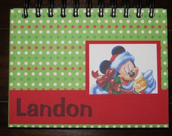 Personalized Disney Autograph & Photo Book  - Mickey Mouse - Christmas Theme