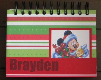 Personalized Disney Autograph & Photo Book  - Mickey Mouse - Christmas Theme