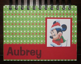 Personalized Disney Autograph & Photo Book  - Minnie Mouse - Christmas Theme