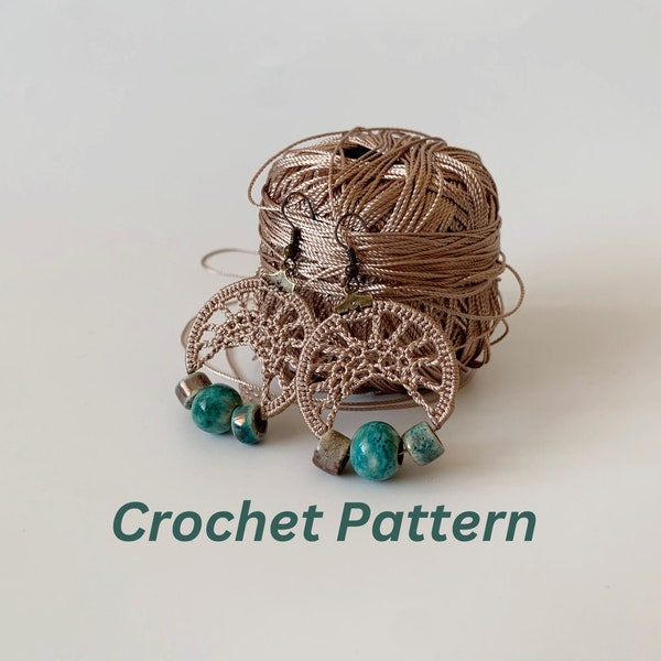 Crochet Earrings Pattern, Crochet Hoop Earrings PDF Tutorial, DIY Crochet Earrings Step By Step Guide , Crochet Jewelry Making Photo Ebook