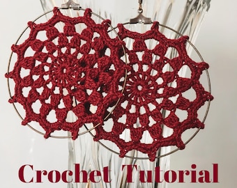 Tutorial gehaakte oorbellen, DIY-mandala-oorbellen haakpatroon, directe download pdf-zelfstudie sieraden maken, haakinstructies, e-boek
