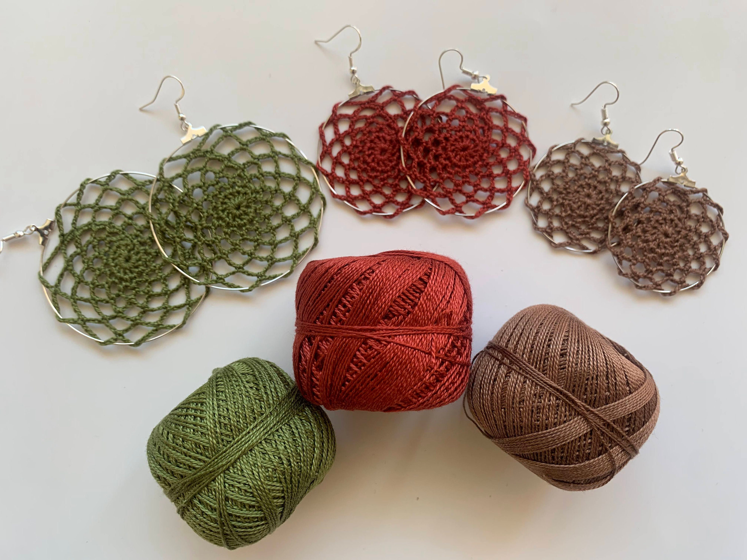 Beginner Friendly Scalable Crochet Pattern, Crochet Hoop Earrings PDF Tutorial, DIY Easy Crochet Earrings, Crochet Jewelry Making Tutorial - Thumbnail 5