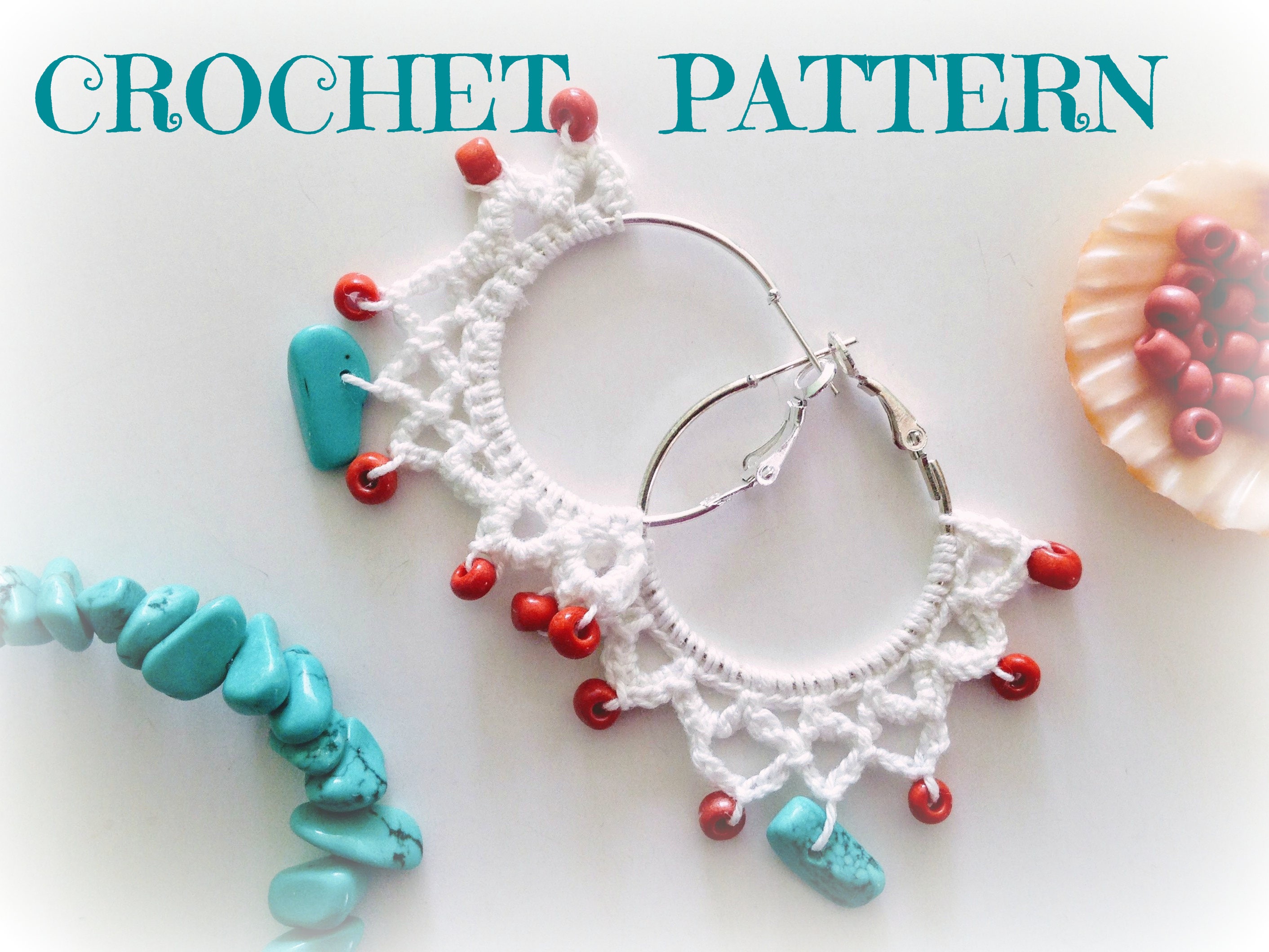 Summer Earrings Crochet Pattern, Crochet Earrings PDF, DIY Crochet Jewelry Tutorial Instant Download File, Jewellery Making Photo Ebook