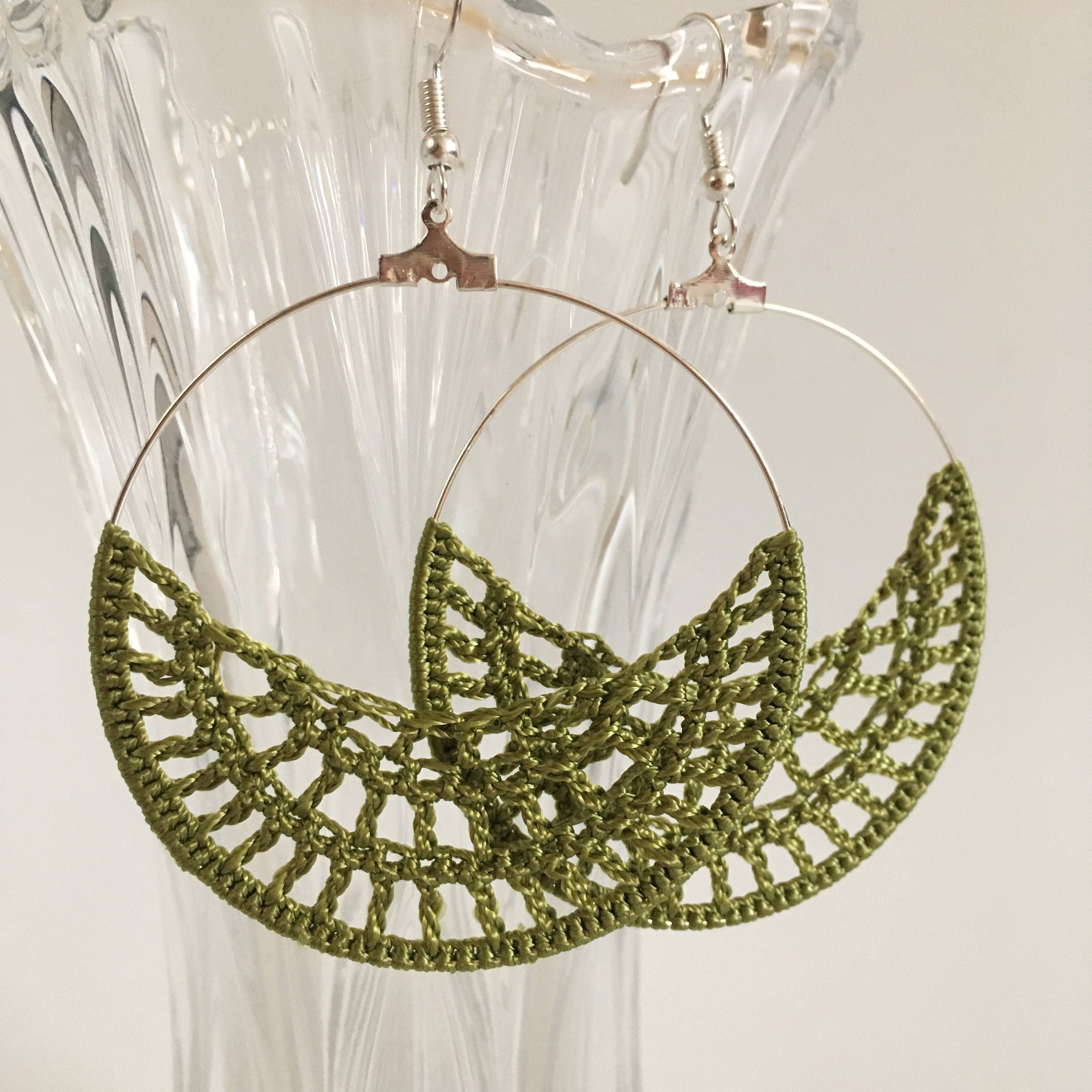 Crochet PDF Tutorial, DIY Crochet Hoop Earrings, Instant Download Crochet Pattern, Digital Jewelry Making Photo Ebook, DIY Crochet Earrings - Thumbnail 3