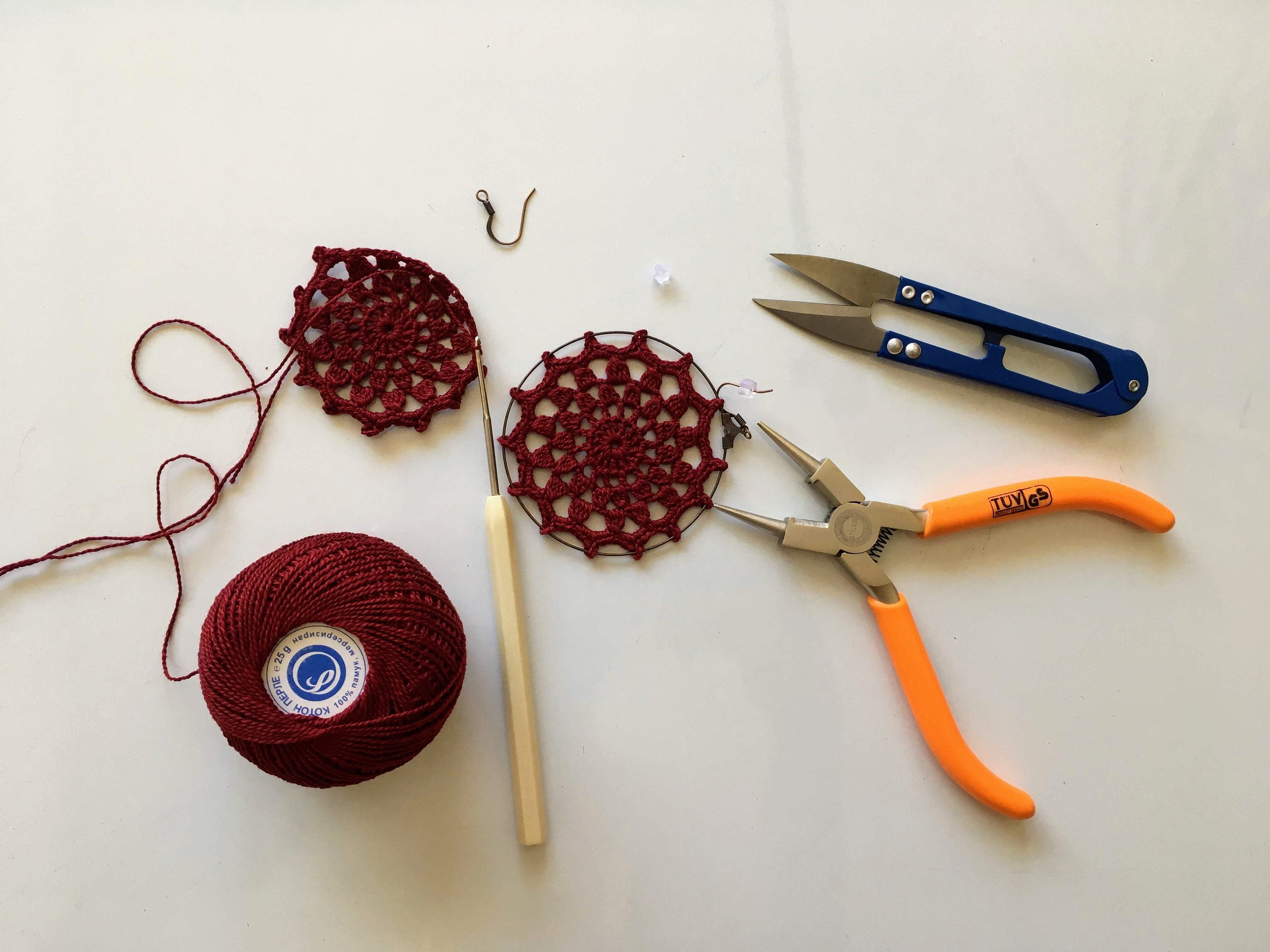 Crochet Earrings Tutorial, DIY Mandala Earrings Crochet Pattern, Instant Download Jewelry Making PDF Tutorial, Crochet Instructions Ebook - Thumbnail 7