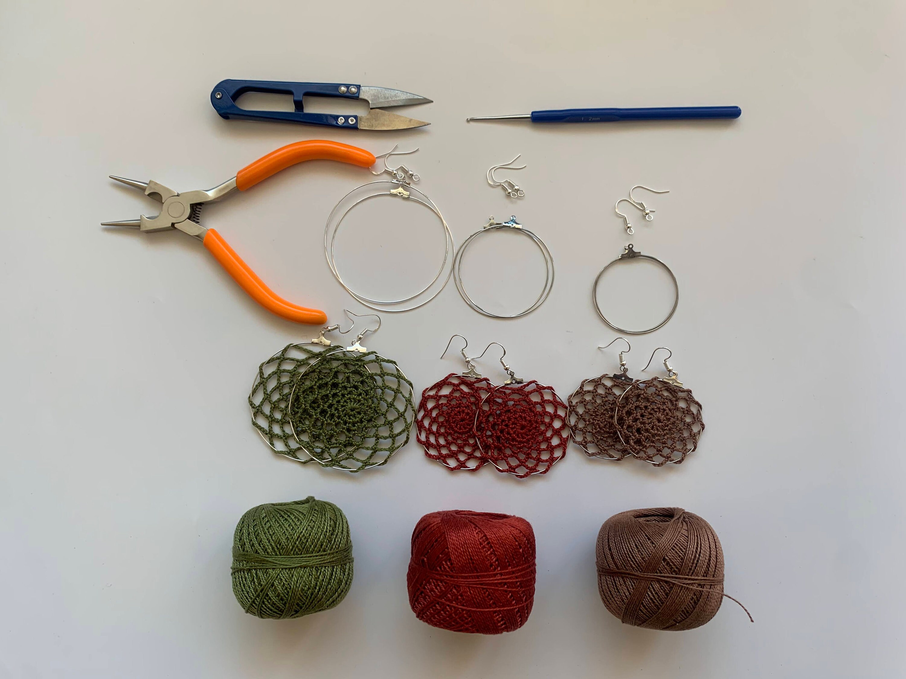 Beginner Friendly Scalable Crochet Pattern, Crochet Hoop Earrings PDF Tutorial, DIY Easy Crochet Earrings, Crochet Jewelry Making Tutorial - Thumbnail 2