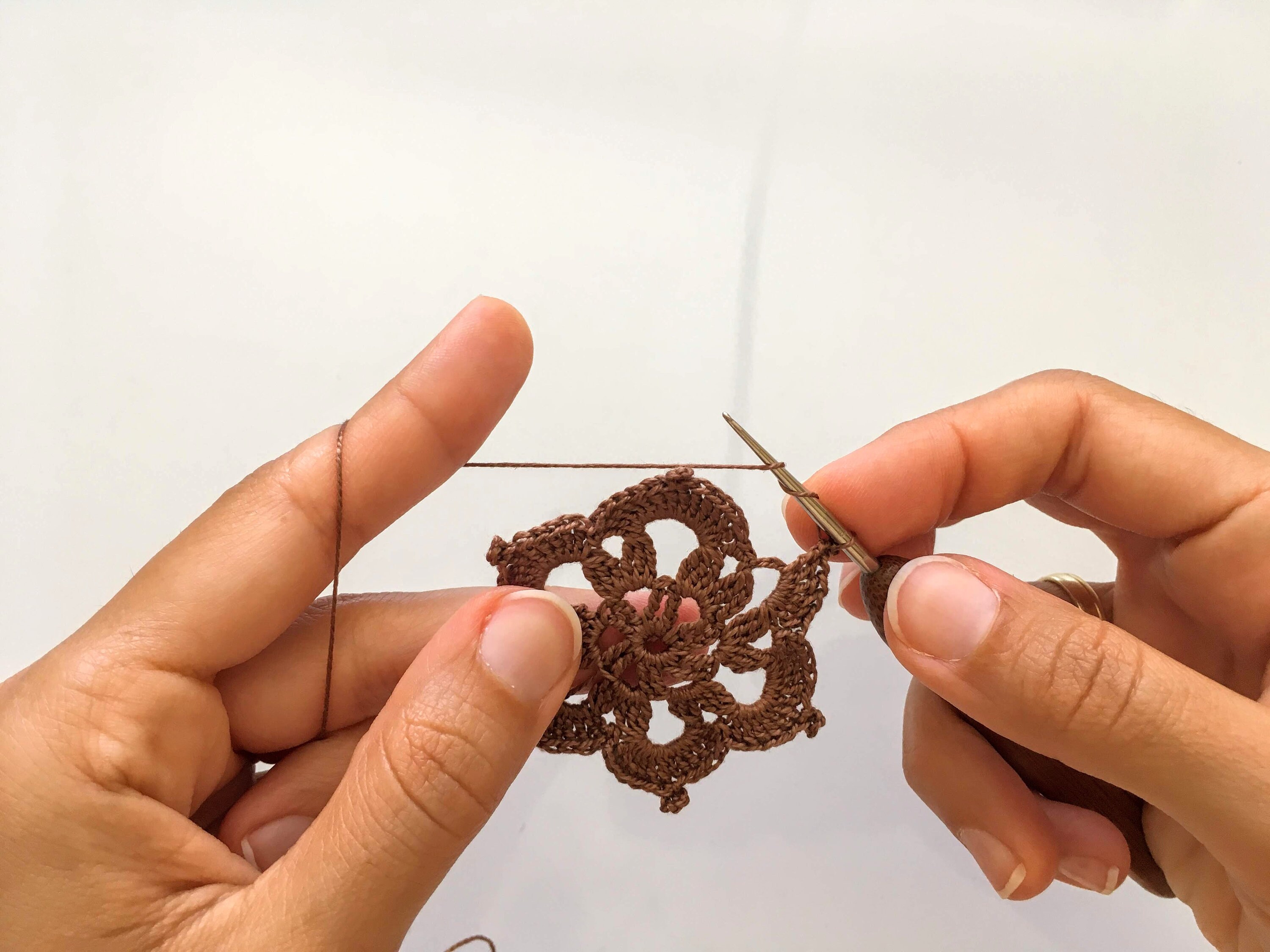 Crochet Pattern Floral Hoop Earrings, Crochet Jewelry Making Tutorial, Instant Download Crochet Earrings Pattern, Crochet PDF Ebook - Thumbnail 7