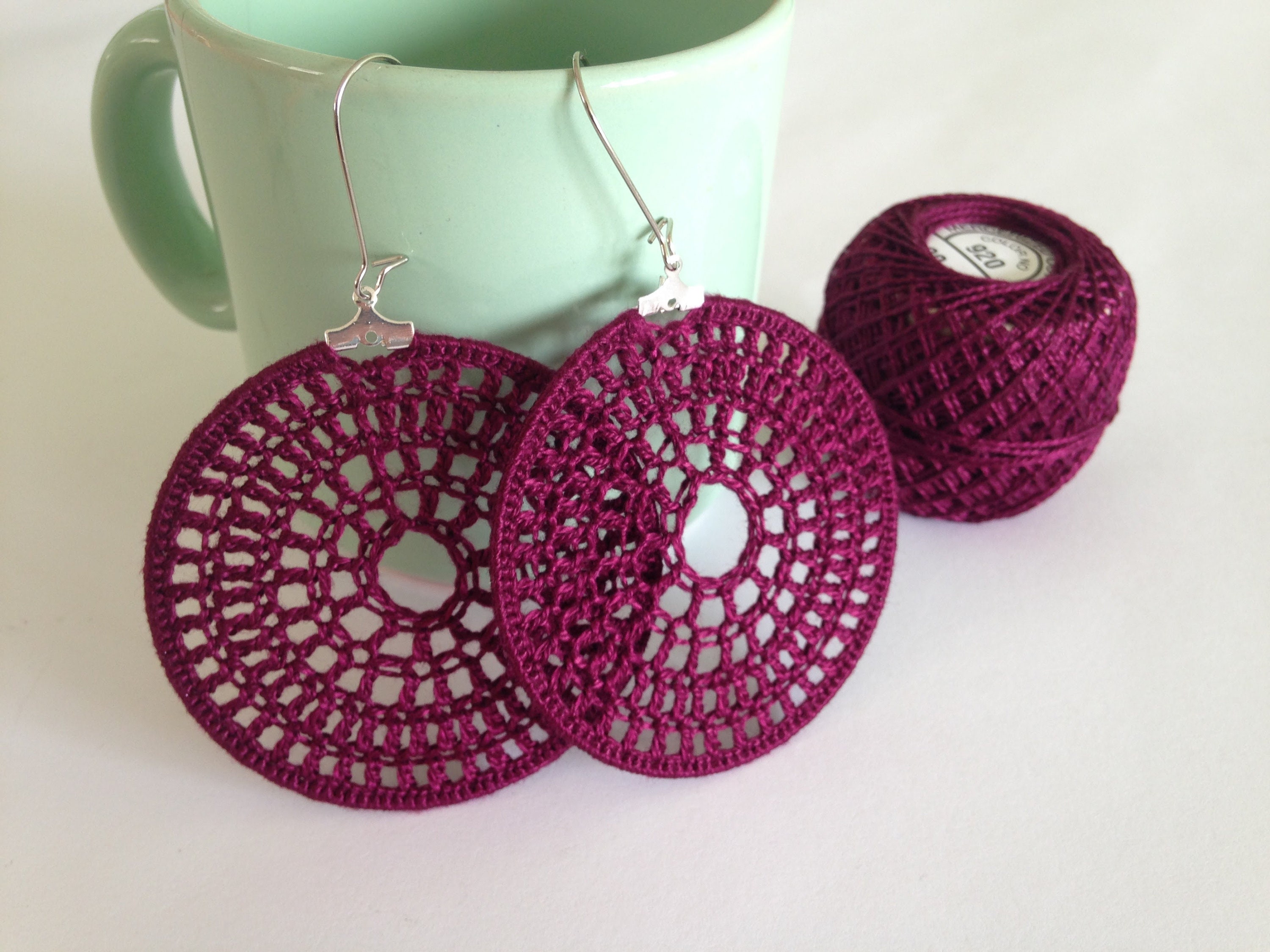 Crochet Pattern Large Circle Earrings Crochet Tutorial PDF Etsy