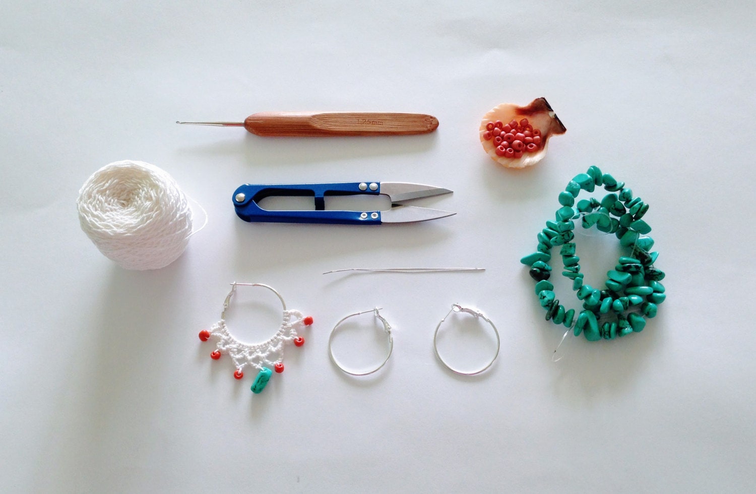 Summer Earrings Crochet Pattern, Crochet Earrings PDF, DIY Crochet Jewelry Tutorial Instant Download File, Jewellery Making Photo Ebook - Thumbnail 2