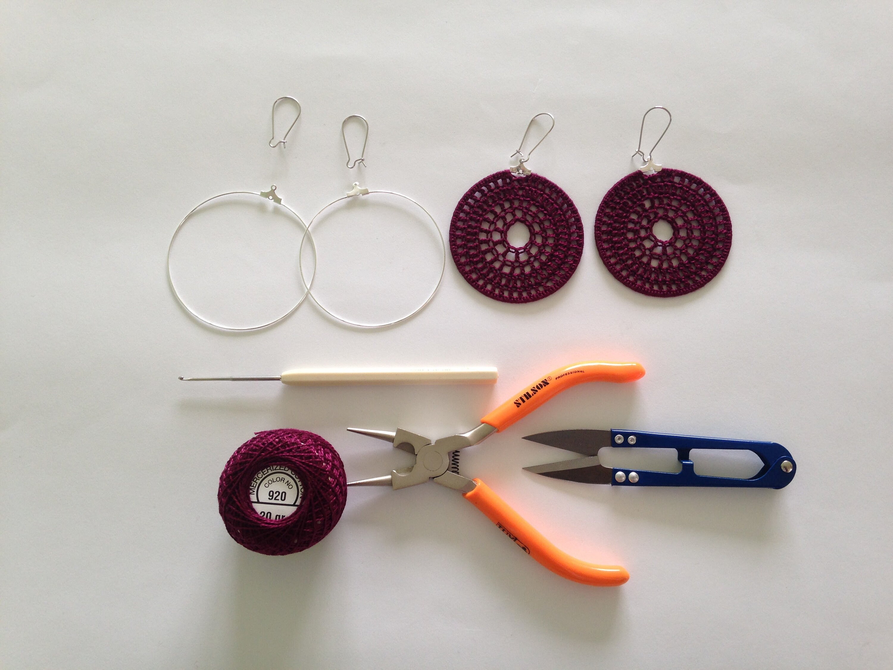 Crochet Pattern Large Circle Earrings, Crochet Tutorial, PDF Pattern, Earring Tutorial, Crochet Earrings Pattern, Instant Download, Ebook - Thumbnail 5