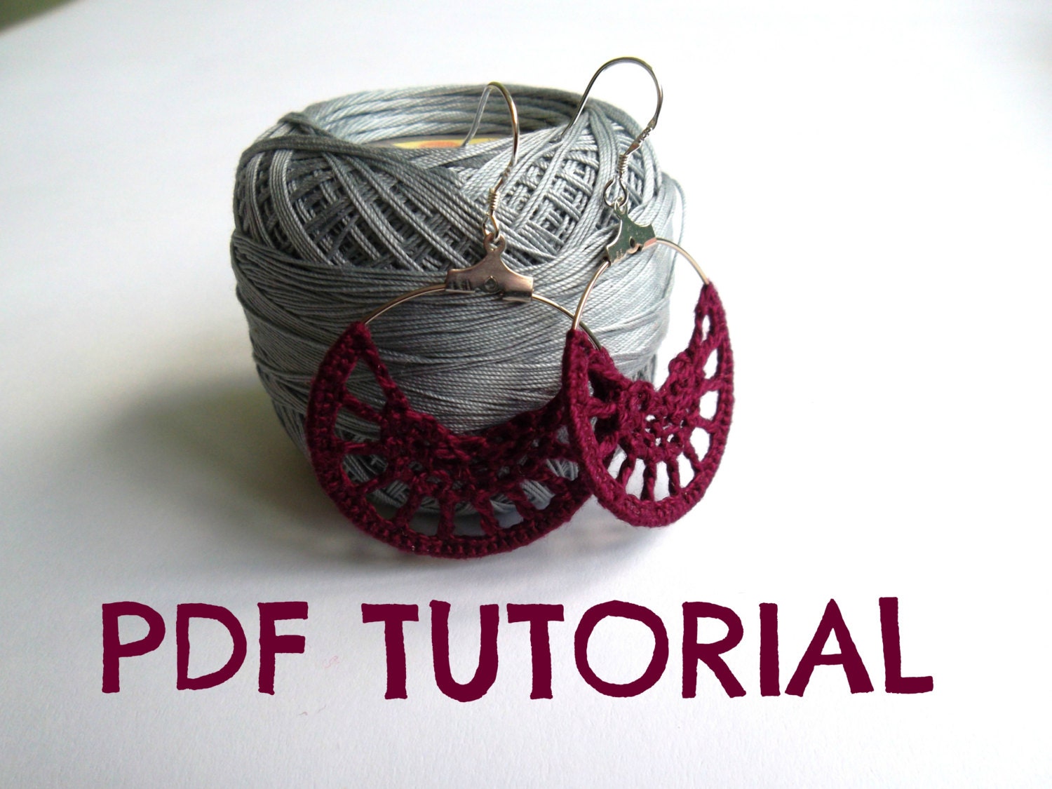Crochet PDF Tutorial, Half Moon Earrings Crochet Pattern, DIY Guide, Jewelry Pattern Instant Download, Photo Tutorial, Crochet Design Ebook