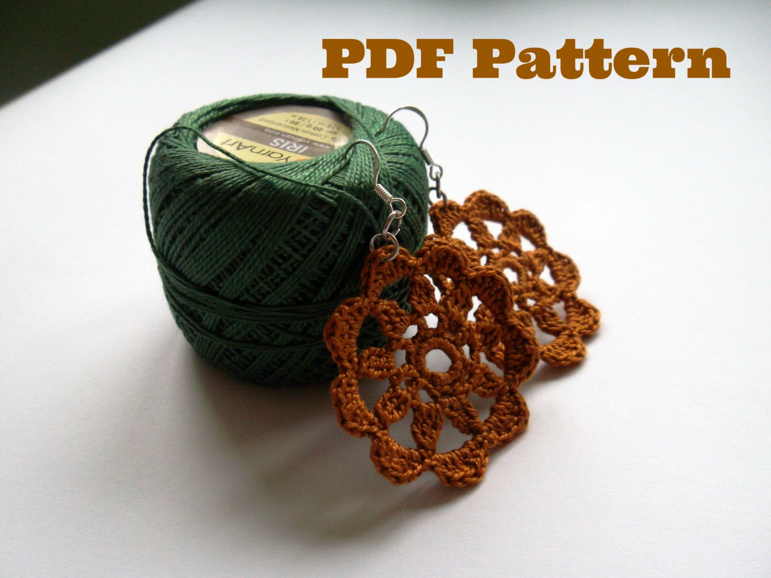 Crochet Pattern, PDF Pattern Crochet Flower Lace Earrings, Instant Download, Digital Download, DIY Jewelry, Crochet Tutorial, Crochet Ebook