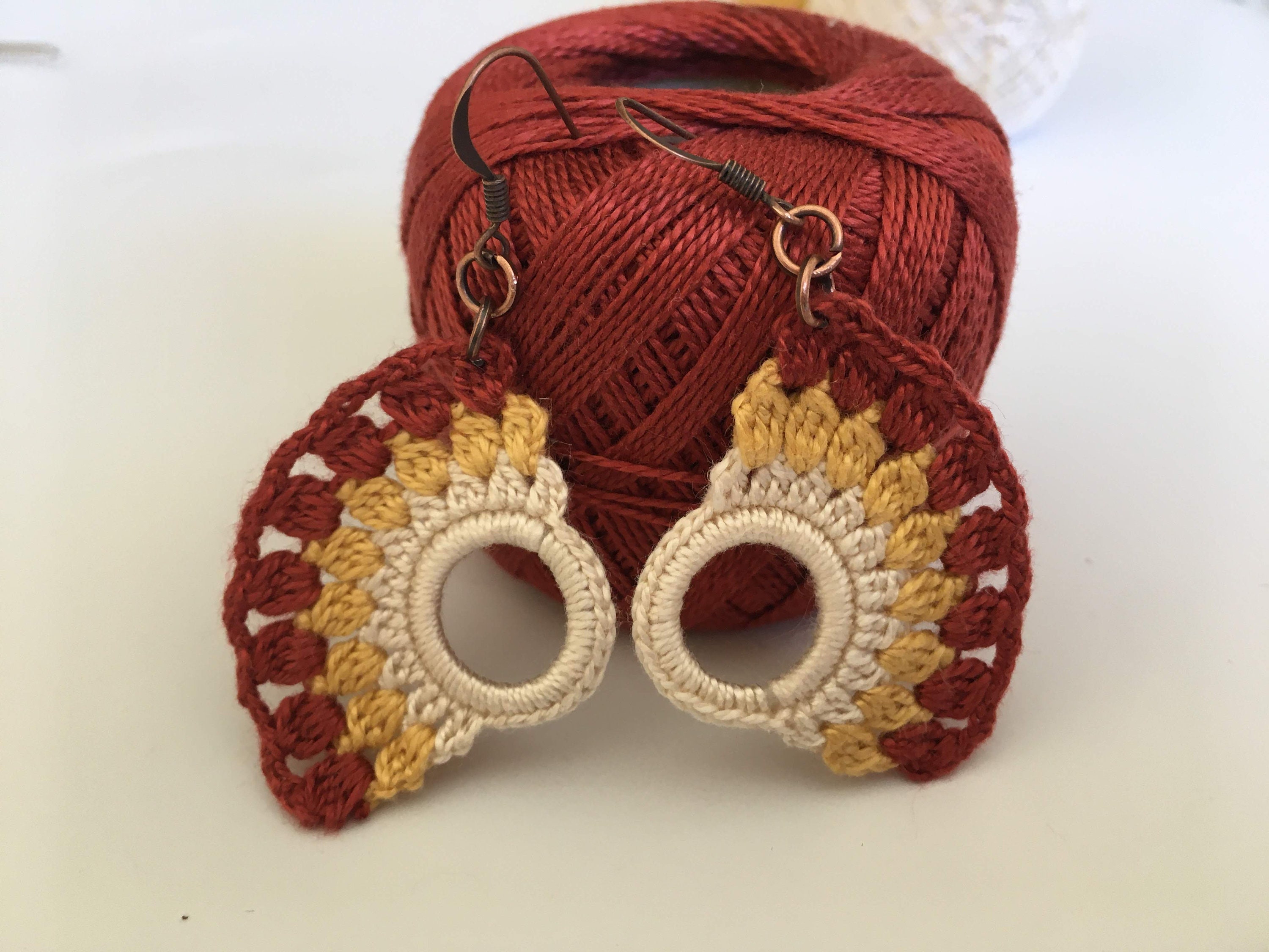 Bundle of 4 Crochet Earrings Tutorials, Jewelry Making Crochet PDF Pattern, DIY Crochet Jewelry Tutorial, Instant Download Crochet Ebook - Thumbnail 6