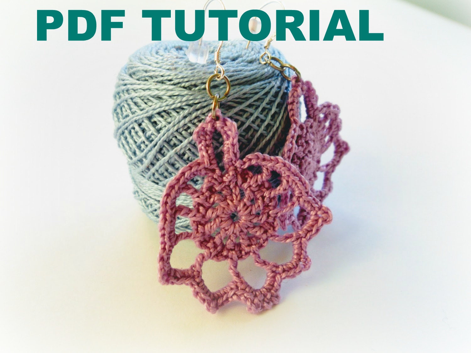 Bundle of 4 Crochet Earrings Patterns, DIY Jewelry Making Pattern, Photo Ebook Crochet Tutorial, Instant Download Crochet Jewelry PDF - Thumbnail 7