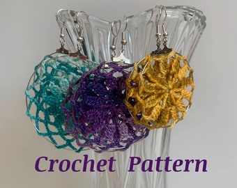 Scalable Crochet Pattern, Crochet Hoop Earrings PDF Tutorial, Crochet Mandala Jewelry Making Tutorial, Digital Download Crochet Photo Ebook