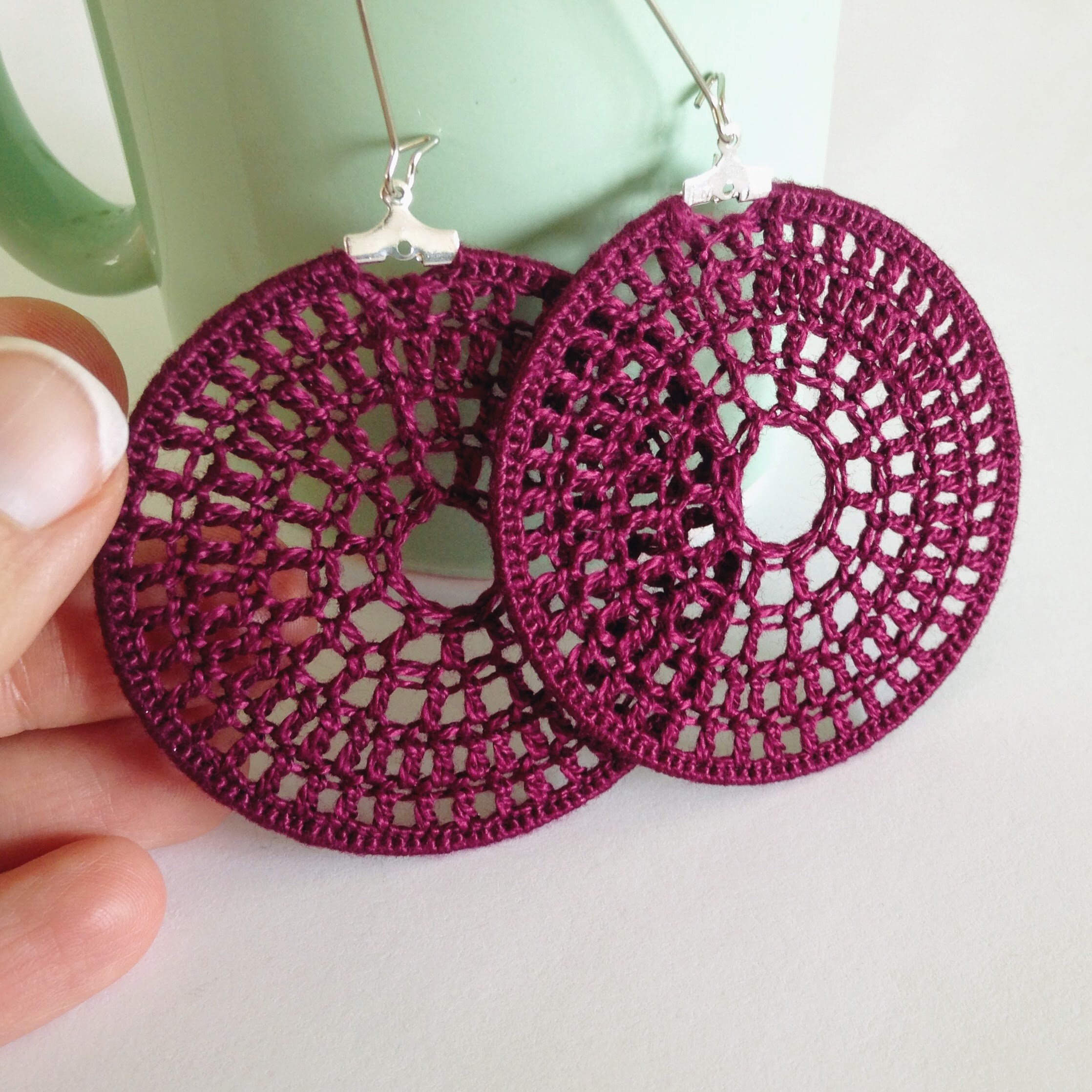 Bundle of 4 Crochet Hoop Earrings PDF Tutorials, Instant Download Crochet Pattern, Jewelry Making Photo Ebook, DIY Earrings Crochet Tutorial - Thumbnail 4