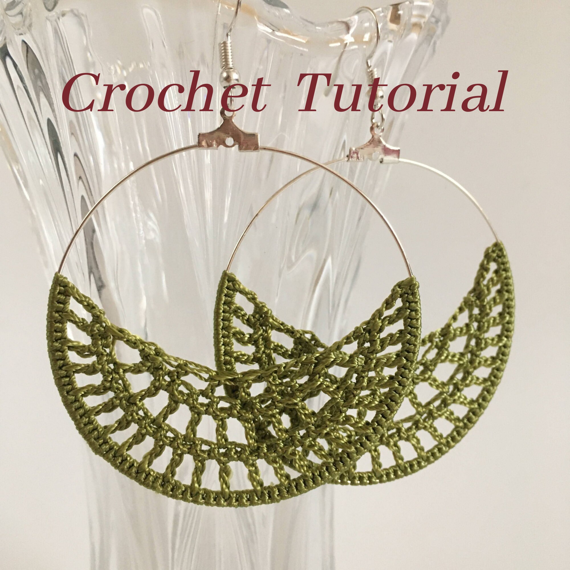 Crochet PDF Tutorial, DIY Crochet Hoop Earrings, Instant Download Crochet Pattern, Digital Jewelry Making Photo Ebook, DIY Crochet Earrings