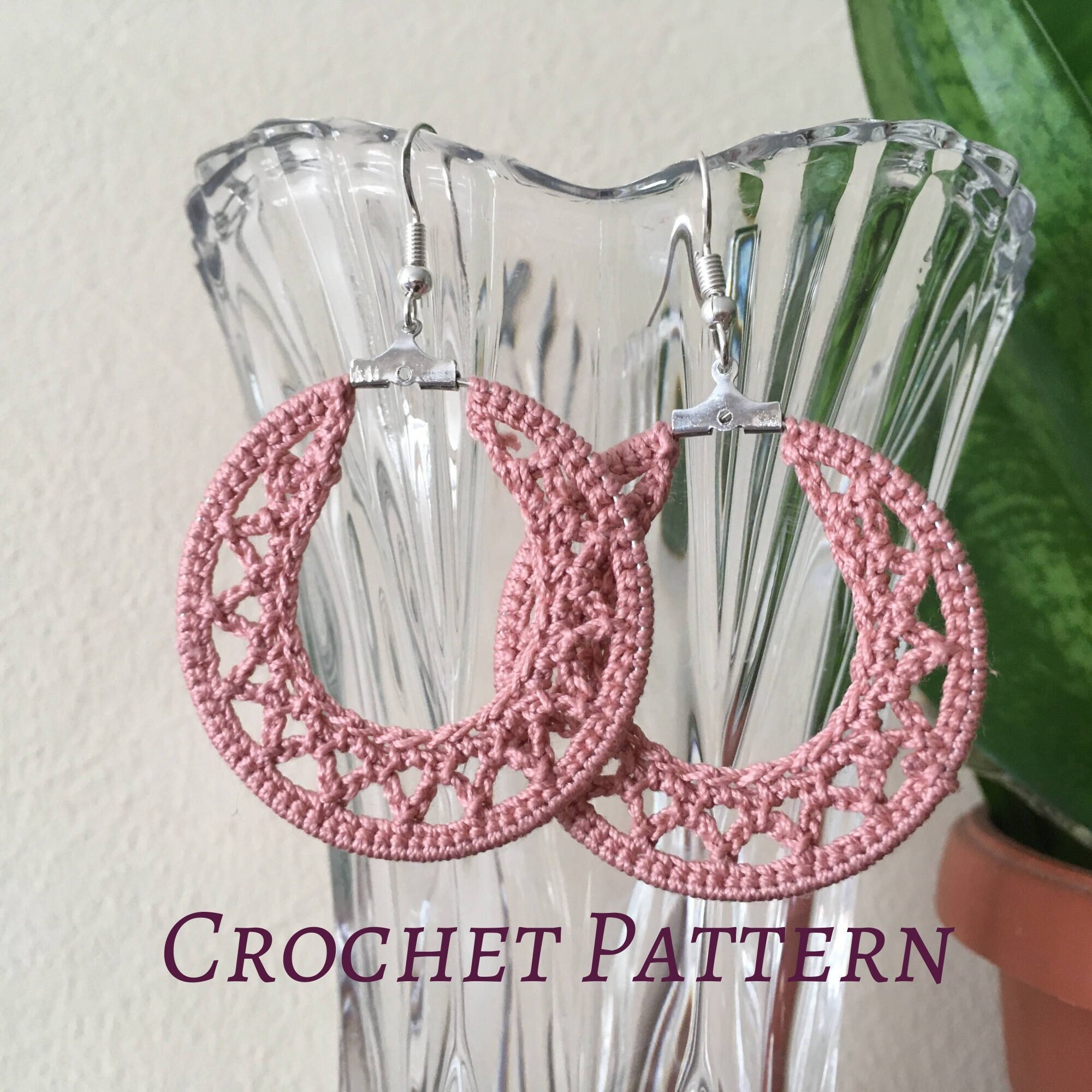 Crochet Earrings Pattern, Small Geometric Hoops PDF Tutorial, 4 cm Crochet Hoops Jewelry Making Tutorial, Instant Download DIY Crochet Ebook