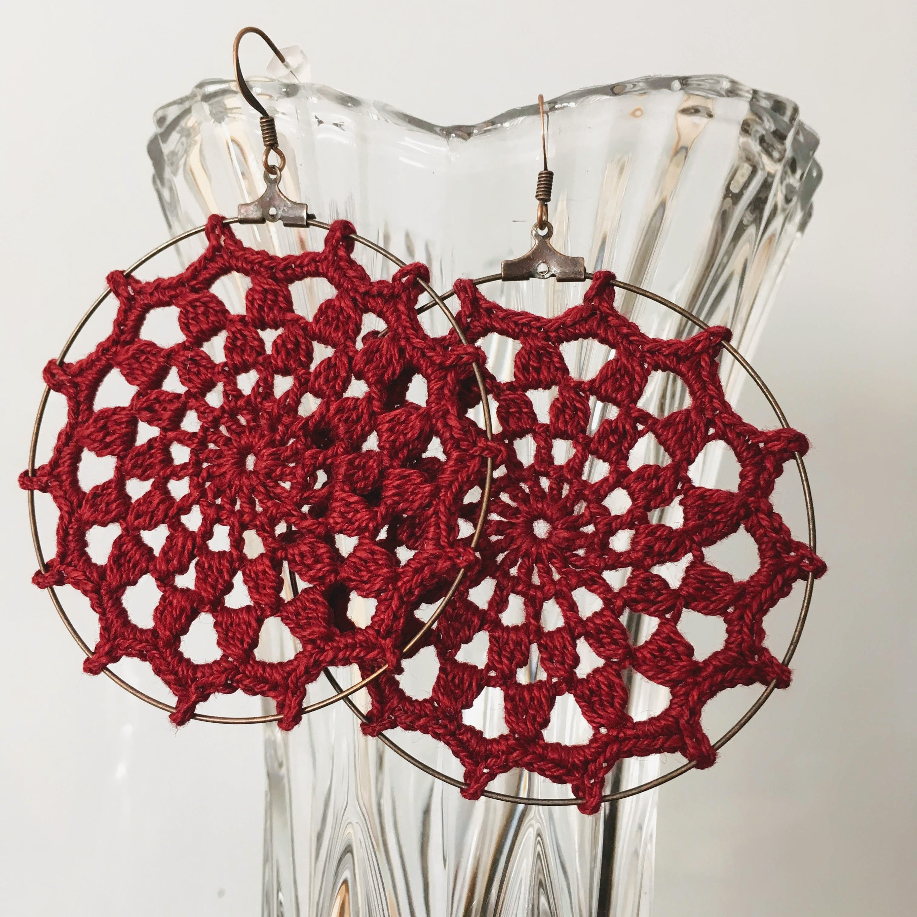 Crochet Earrings Tutorial, DIY Mandala Earrings Crochet Pattern, Instant Download Jewelry Making PDF Tutorial, Crochet Instructions Ebook - Thumbnail 2