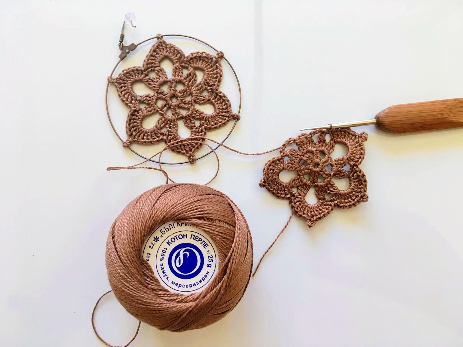 Bundle of 9 Crochet Hoop Earrings PDF Tutorials, Instant Download Crochet Pattern, Jewelry Making Photo Ebook, DIY Earrings Crochet Tutorial - Thumbnail 4