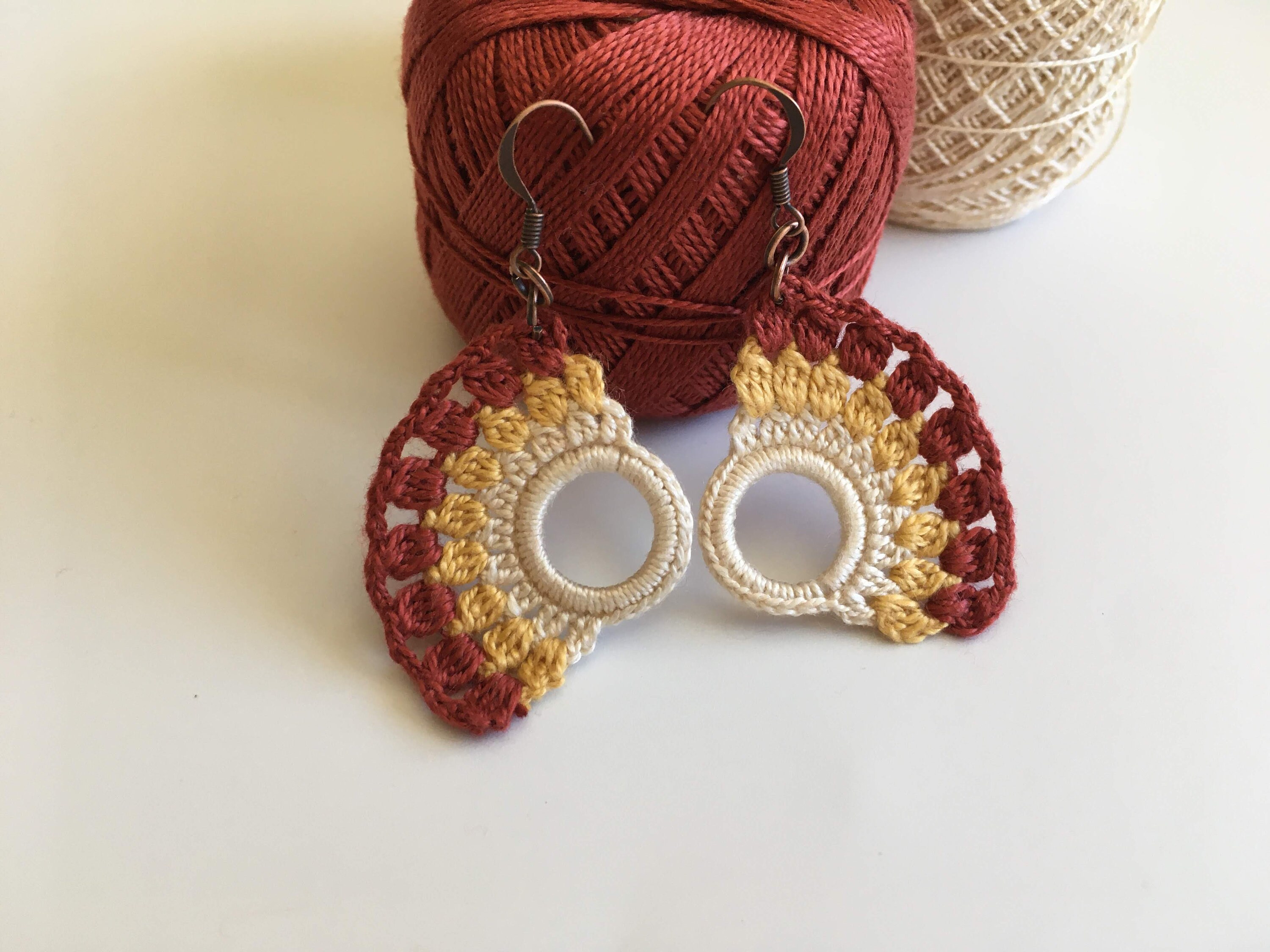 DIY Fan Earrings Crochet Pattern, Instant Download Crochet Tutorial, Crochet Earrings Digital Pattern, Jewelry Making Photo Crochet Ebook - Thumbnail 4