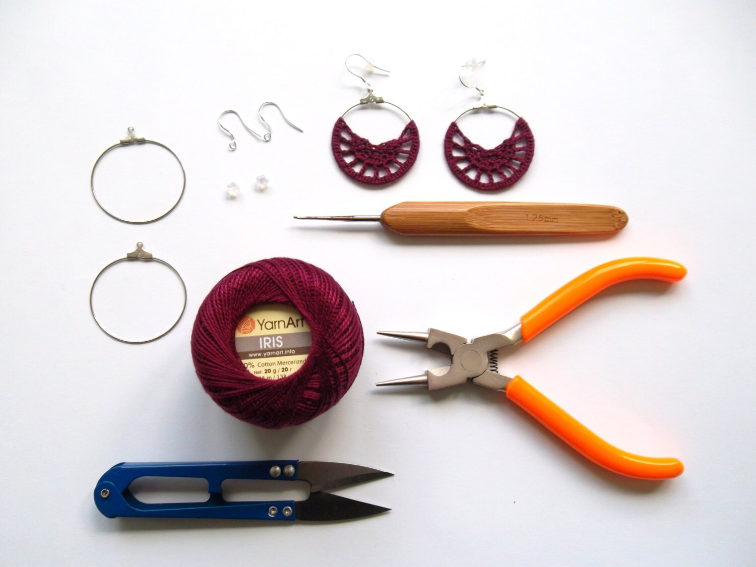 Crochet PDF Tutorial, Half Moon Earrings Crochet Pattern, DIY Guide, Jewelry Pattern Instant Download, Photo Tutorial, Crochet Design Ebook - Thumbnail 5