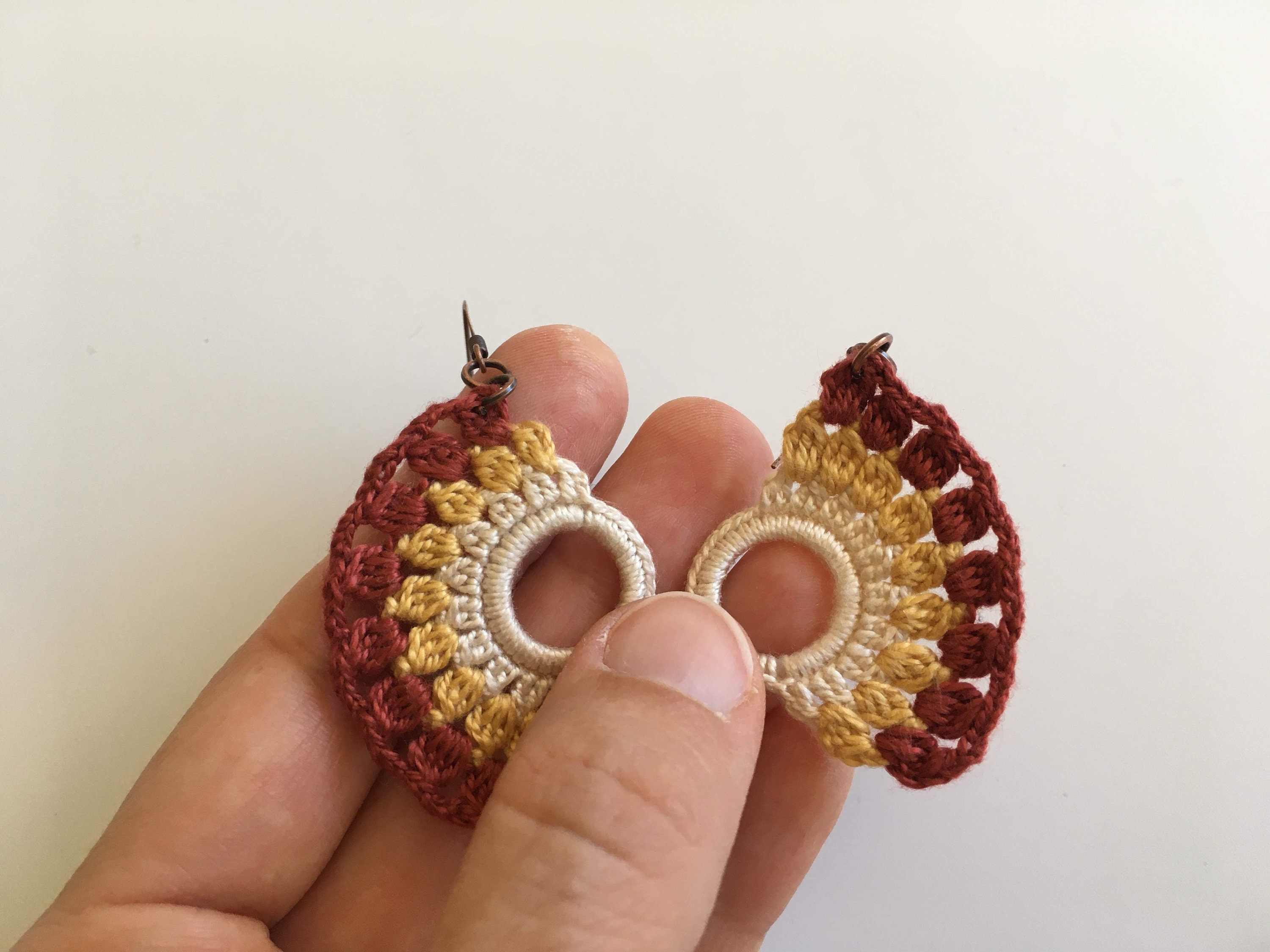 DIY Fan Earrings Crochet Pattern, Instant Download Crochet Tutorial, Crochet Earrings Digital Pattern, Jewelry Making Photo Crochet Ebook - Thumbnail 6