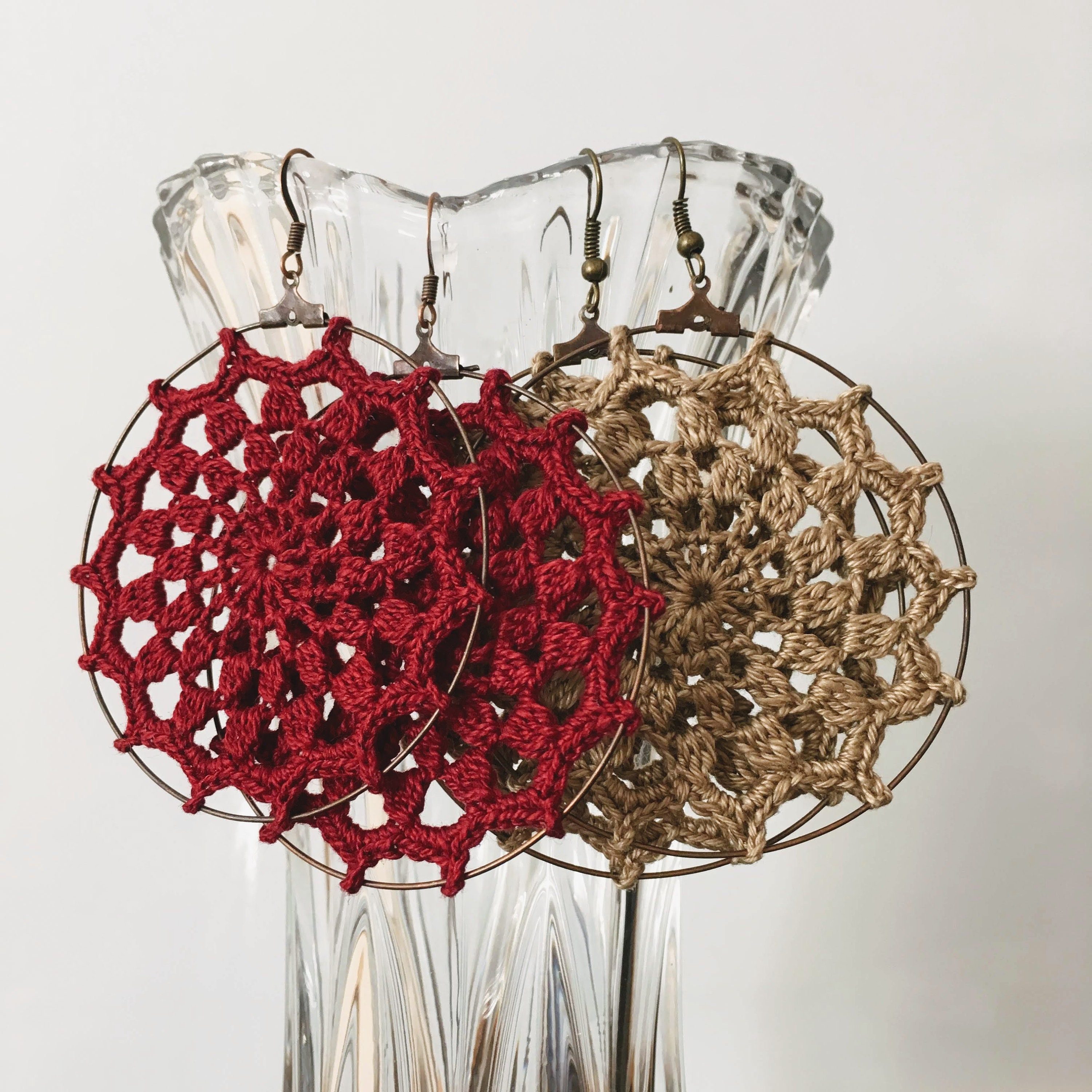 Crochet Earrings Tutorial, DIY Mandala Earrings Crochet Pattern, Instant Download Jewelry Making PDF Tutorial, Crochet Instructions Ebook - Thumbnail 4