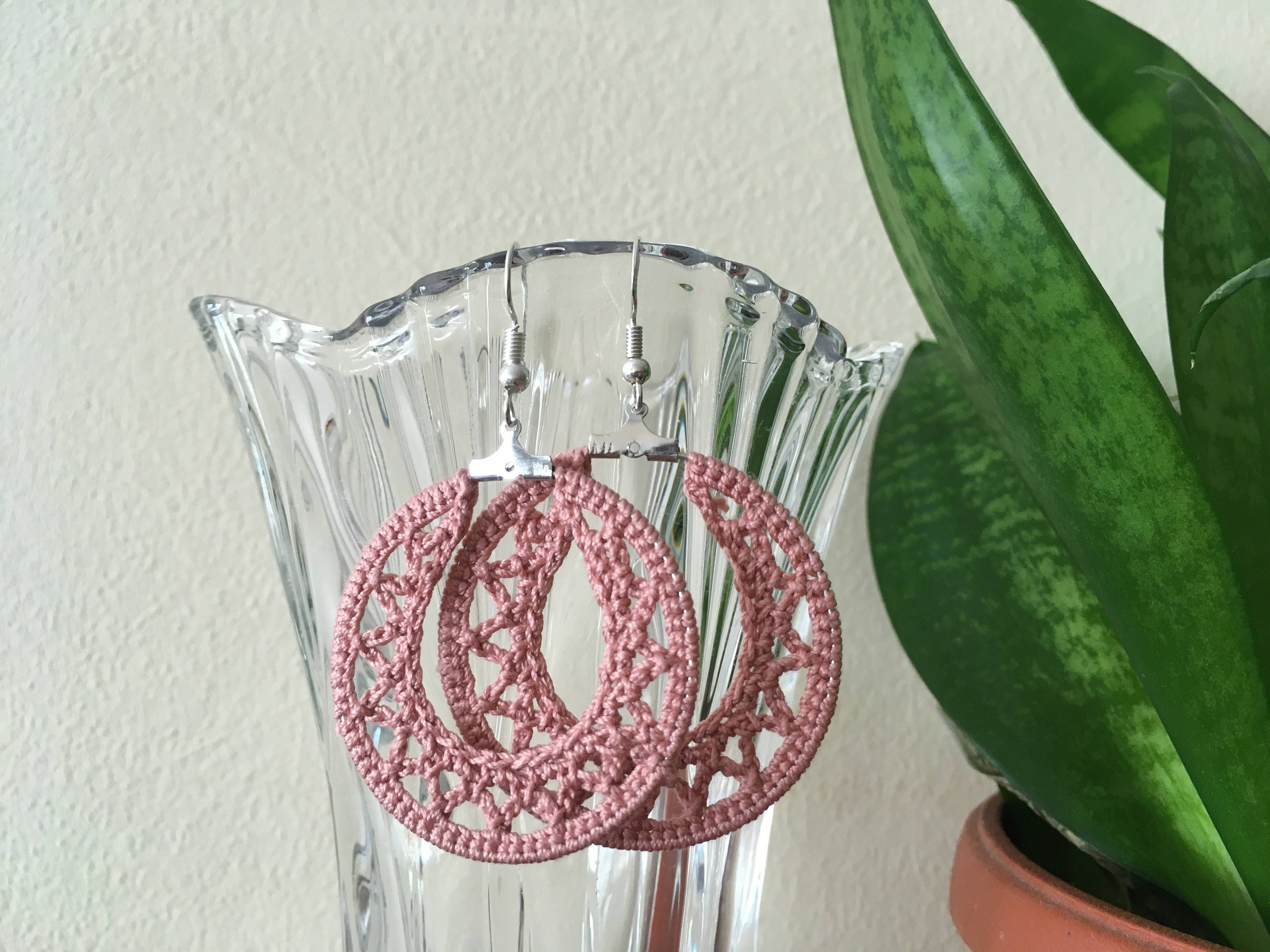 Crochet Earrings Pattern, Small Geometric Hoops PDF Tutorial, 4 cm Crochet Hoops Jewelry Making Tutorial, Instant Download DIY Crochet Ebook - Thumbnail 2