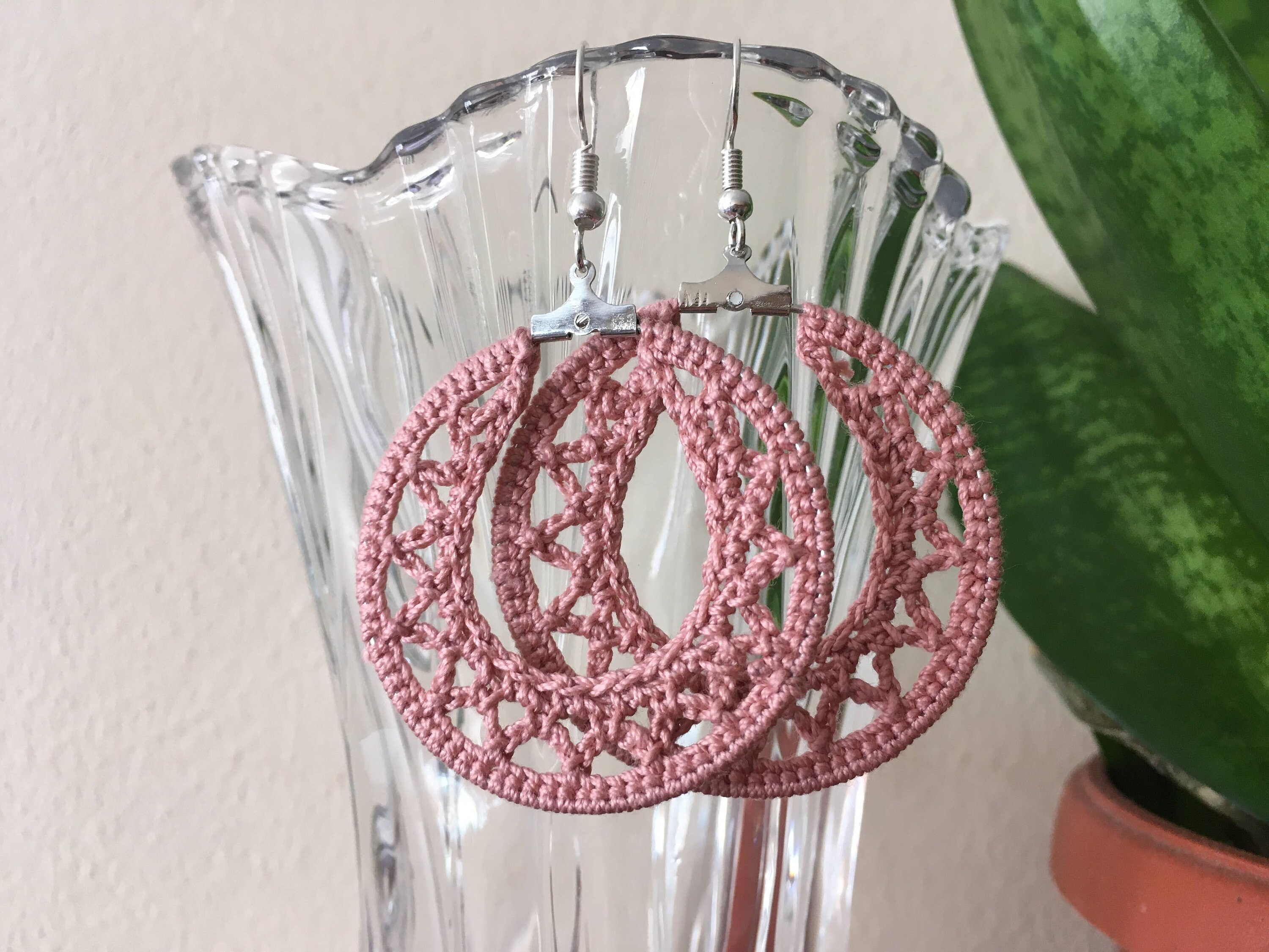 Crochet Earrings Pattern, Small Geometric Hoops PDF Tutorial, 4 cm Crochet Hoops Jewelry Making Tutorial, Instant Download DIY Crochet Ebook - Thumbnail 3