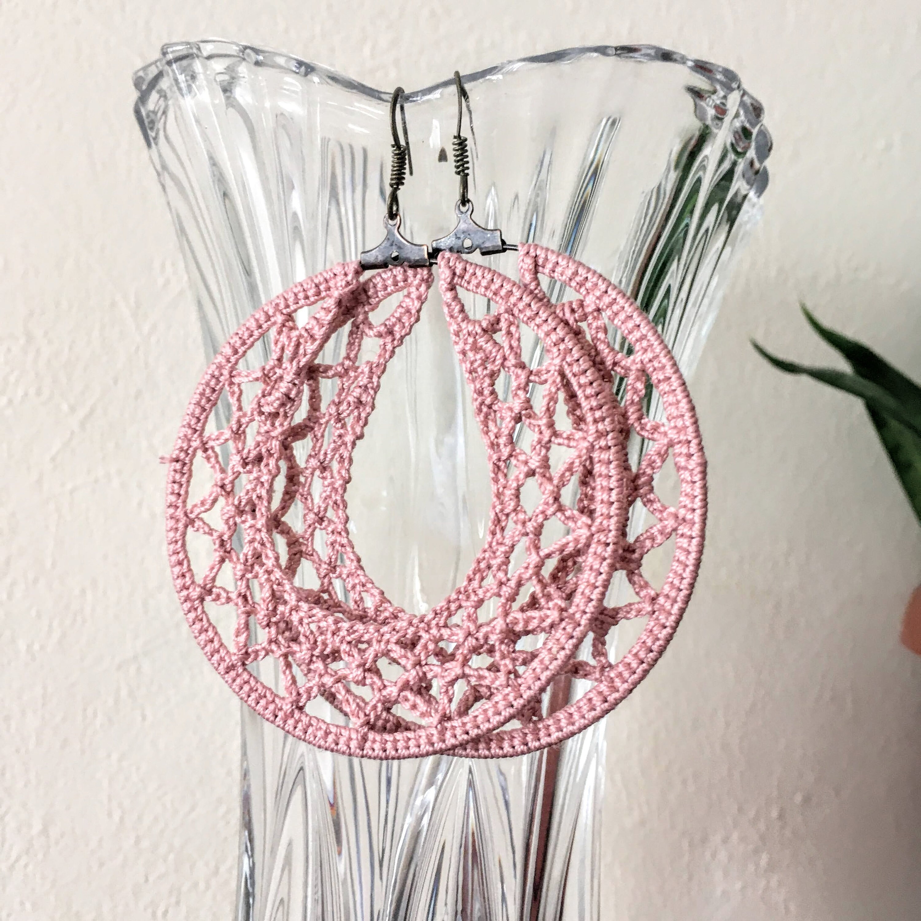 Crochet Pattern Geometric Hoop Earrings PDF Tutorial,  Instant Download DIY Crochet Earrings , Jewelry Making Tutorial, Crochet Photo Ebook - Thumbnail 3