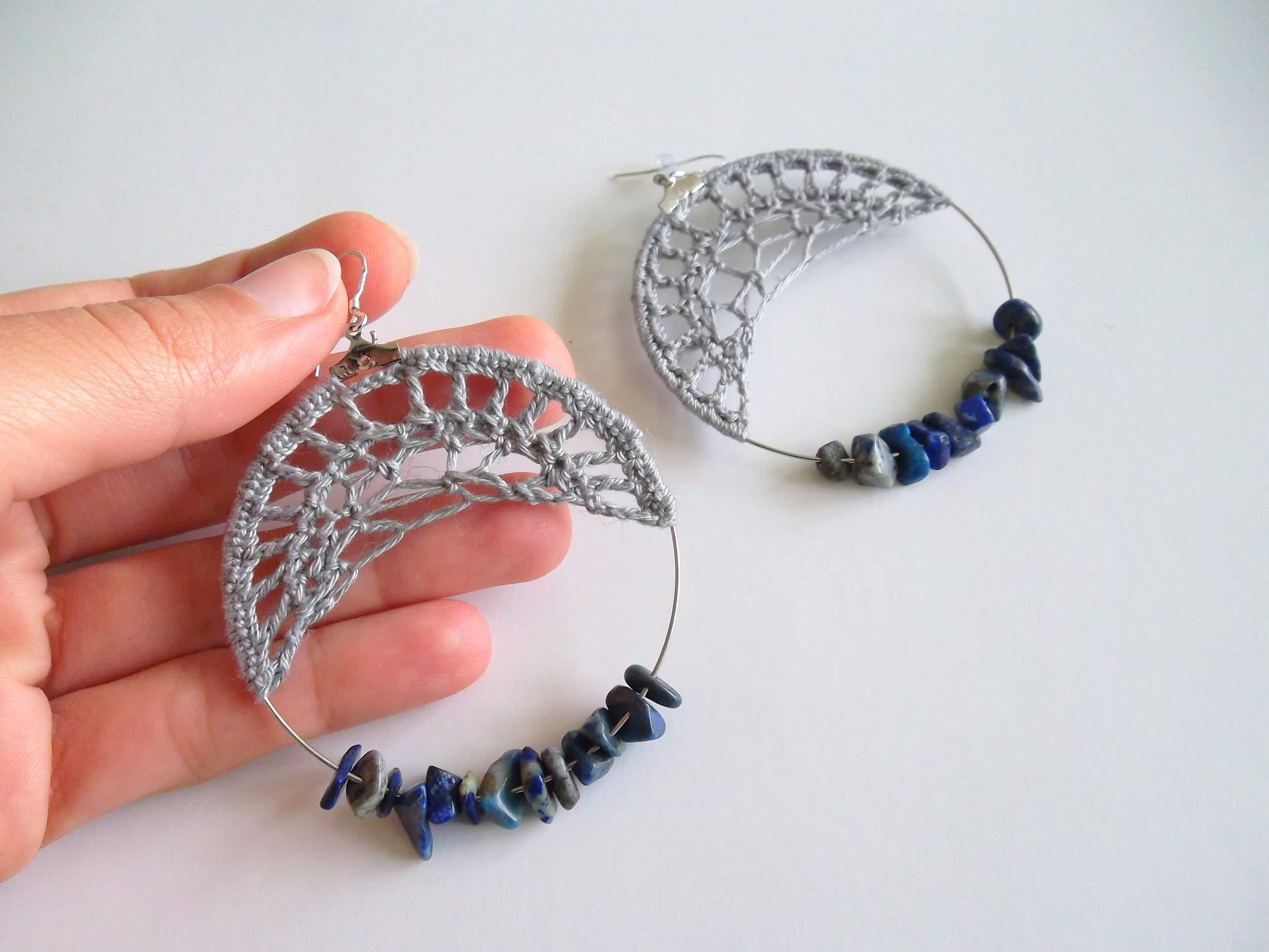 4 Crochet Earrings Tutorials, Crochet Jewelry PDF Pattern, Crochet Tutorial, Hoop Earrings Photo Ebook, DIY Earrings, Crochet PDF Tutorials - Thumbnail 4
