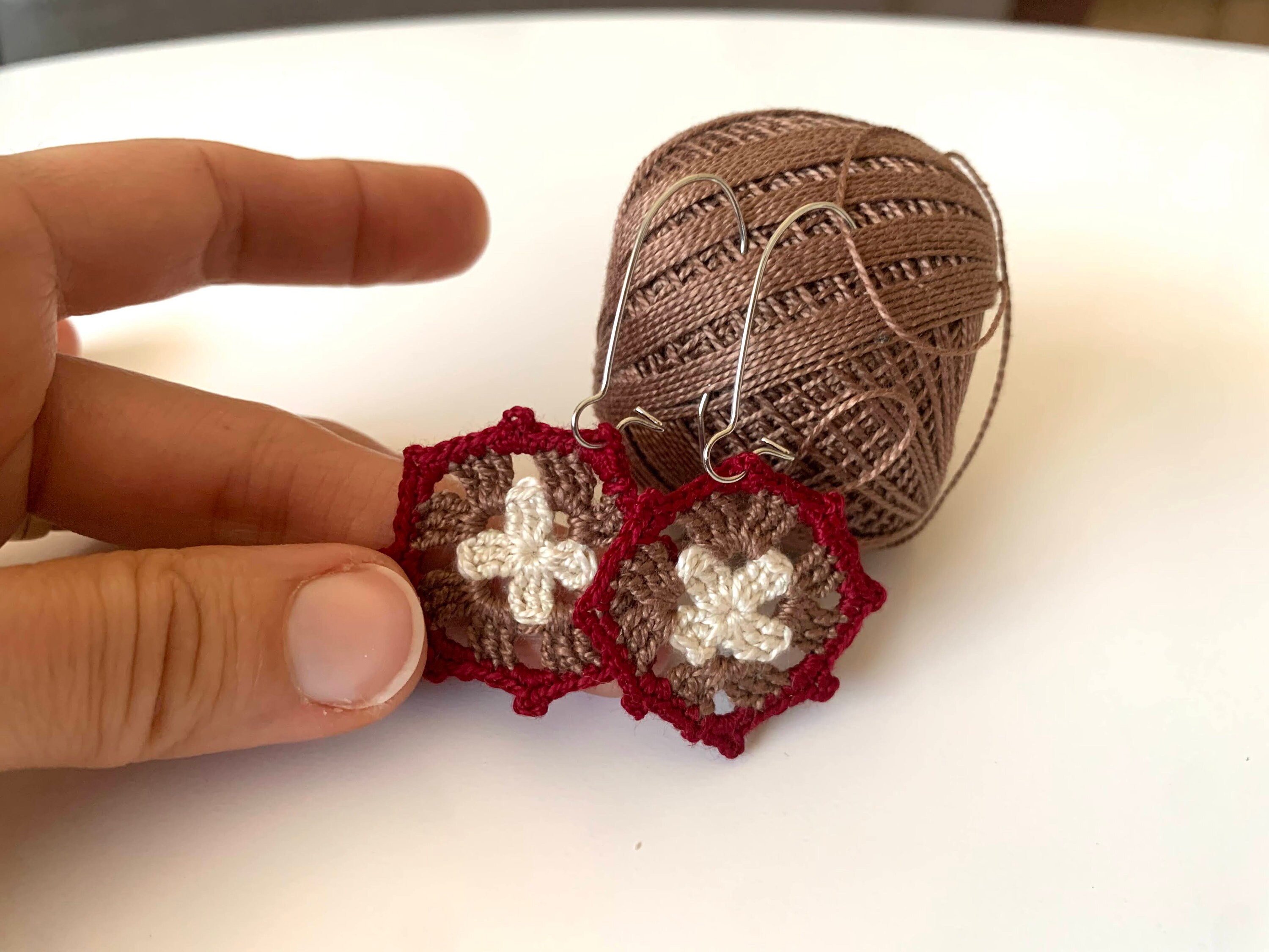 Beginner Friendly Earrings Crochet Pattern, Granny Square Micro Crochet PDF Tutorial, DIY Easy Crochet Pattern, Jewelry Making Digital Ebook - Thumbnail 5