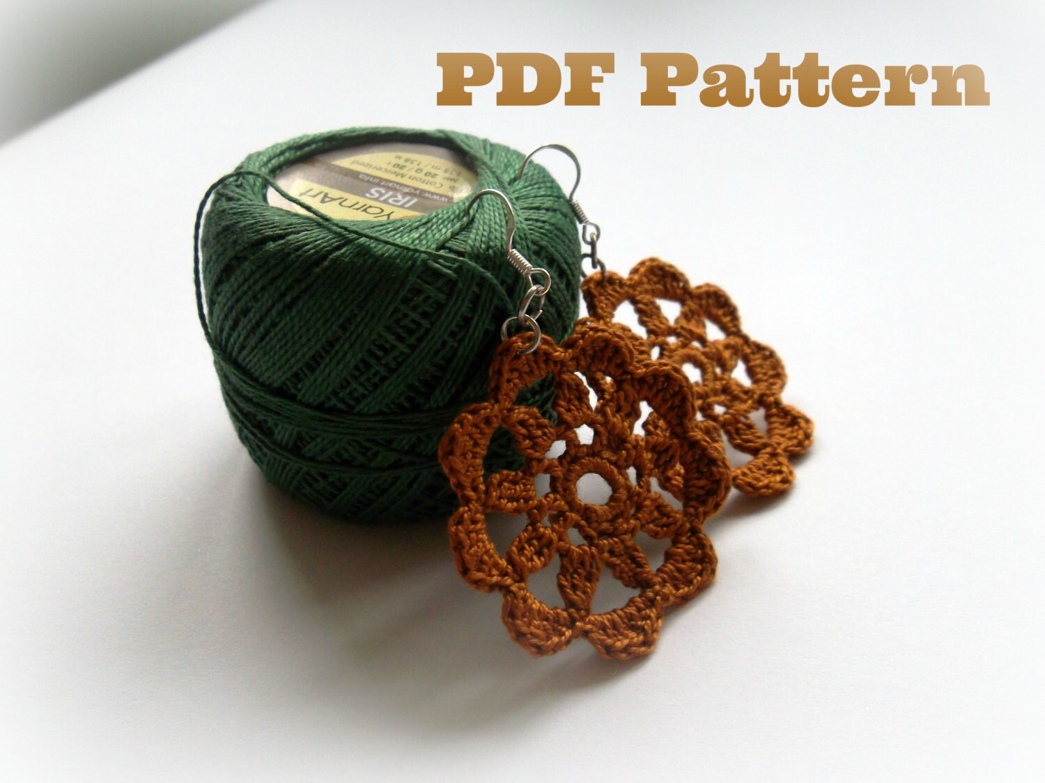 Bundle of 4 Crochet Earrings Patterns, DIY Jewelry Making Pattern, Photo Ebook Crochet Tutorial, Instant Download Crochet Jewelry PDF - Thumbnail 6