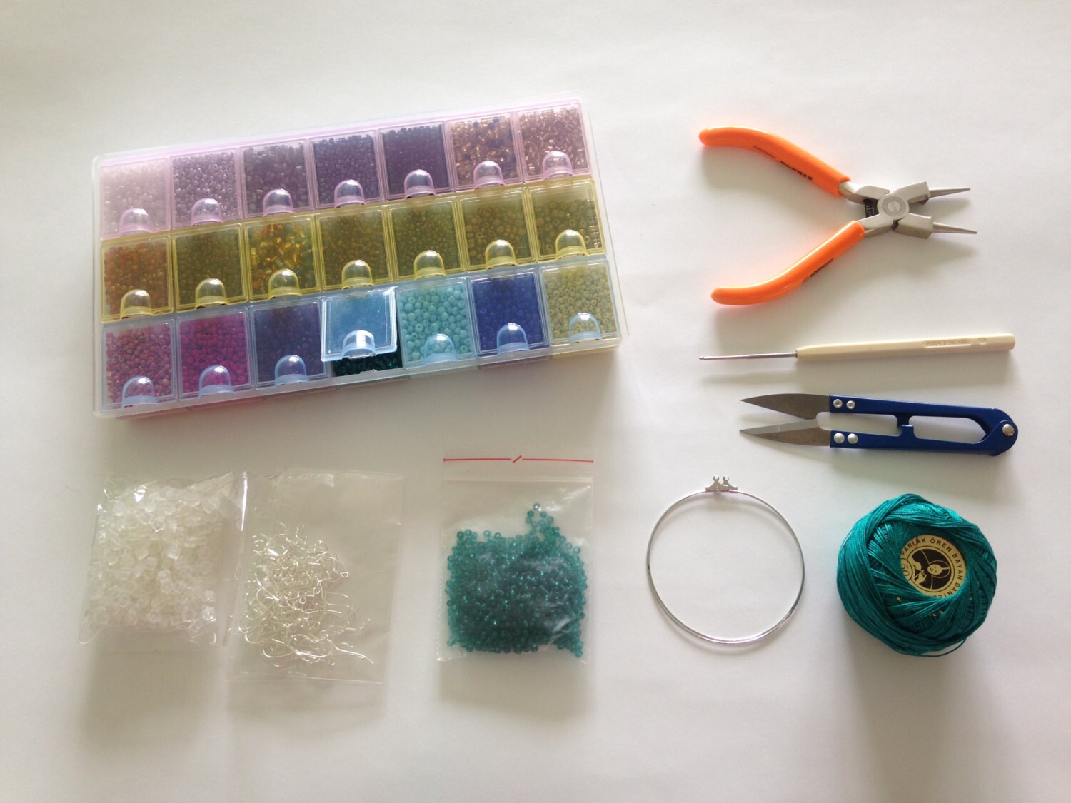 Crochet Pattern Beaded Hoop Earrings, Jewelry Tutorial, PDF Pattern, Earring Tutorial, Crochet Earrings Pattern, Instant Download, Ebook - Thumbnail 2