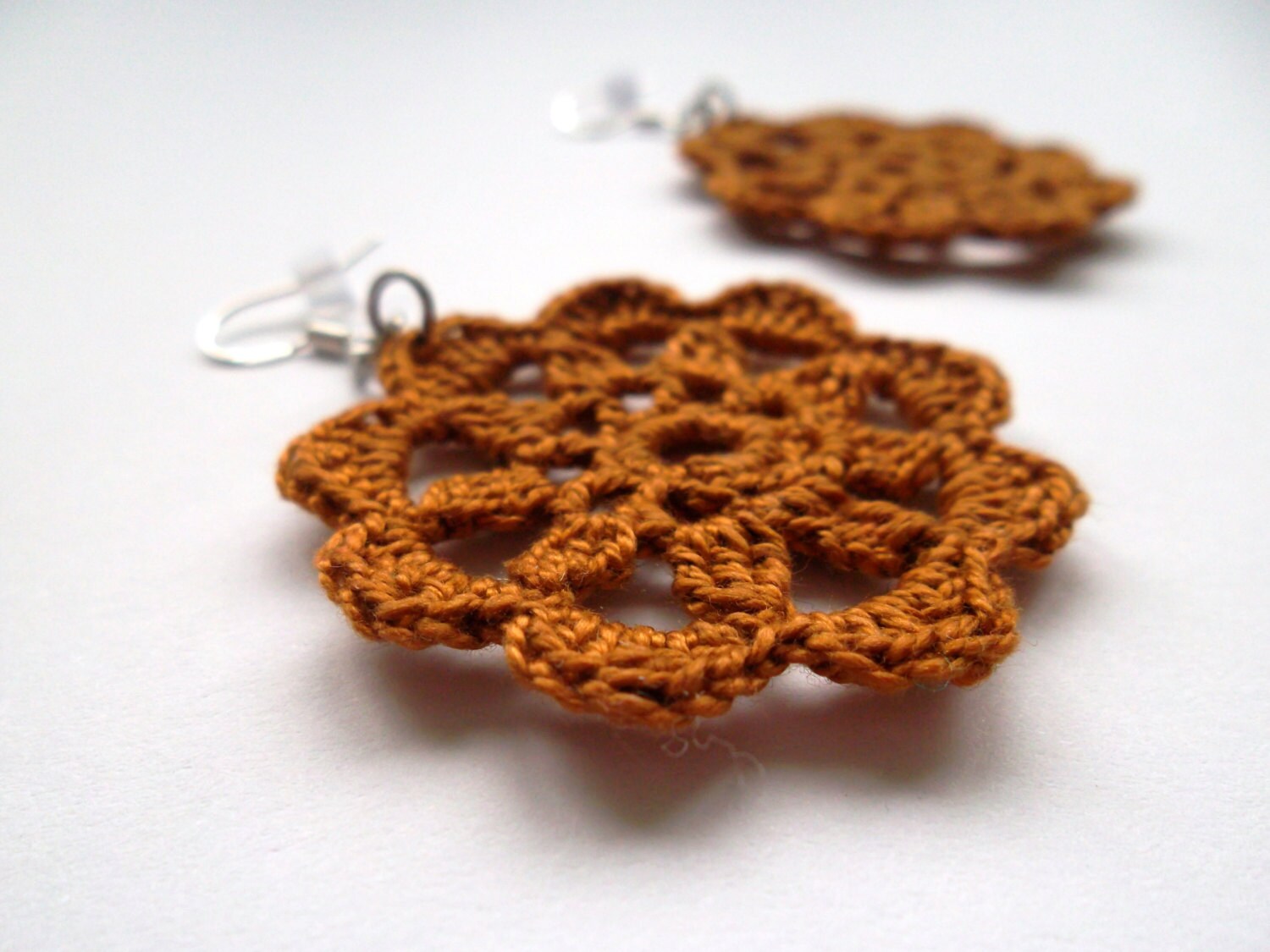 Crochet Pattern, PDF Pattern Crochet Flower Lace Earrings, Instant Download, Digital Download, DIY Jewelry, Crochet Tutorial, Crochet Ebook - Thumbnail 5