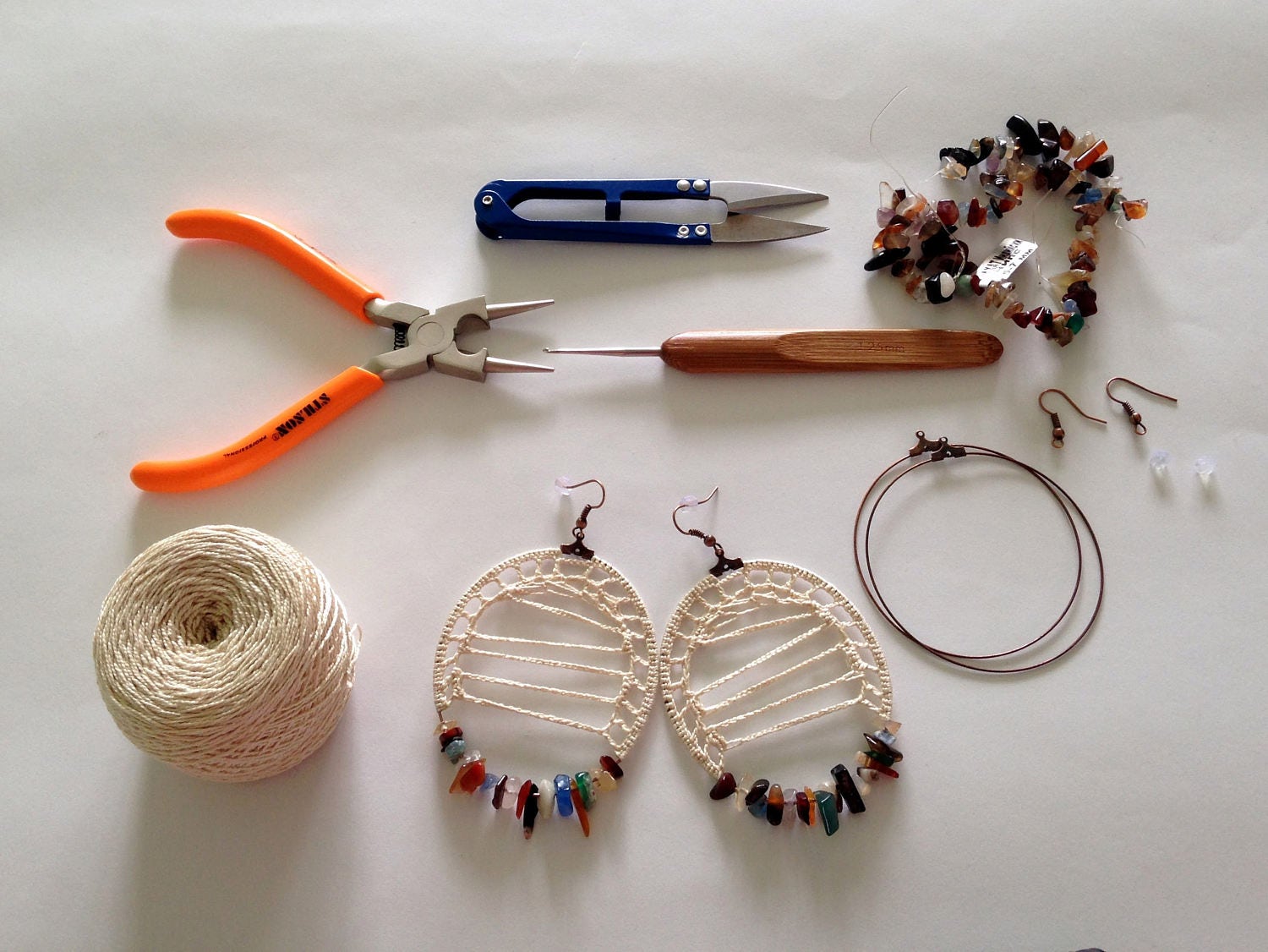 Crochet Earrings Pattern, Beaded Hoop Earrings Crochet Ebook, DIY Crochet Jewelry Tutorial, Instant Download Jewelry Making PDF Pattern - Thumbnail 2