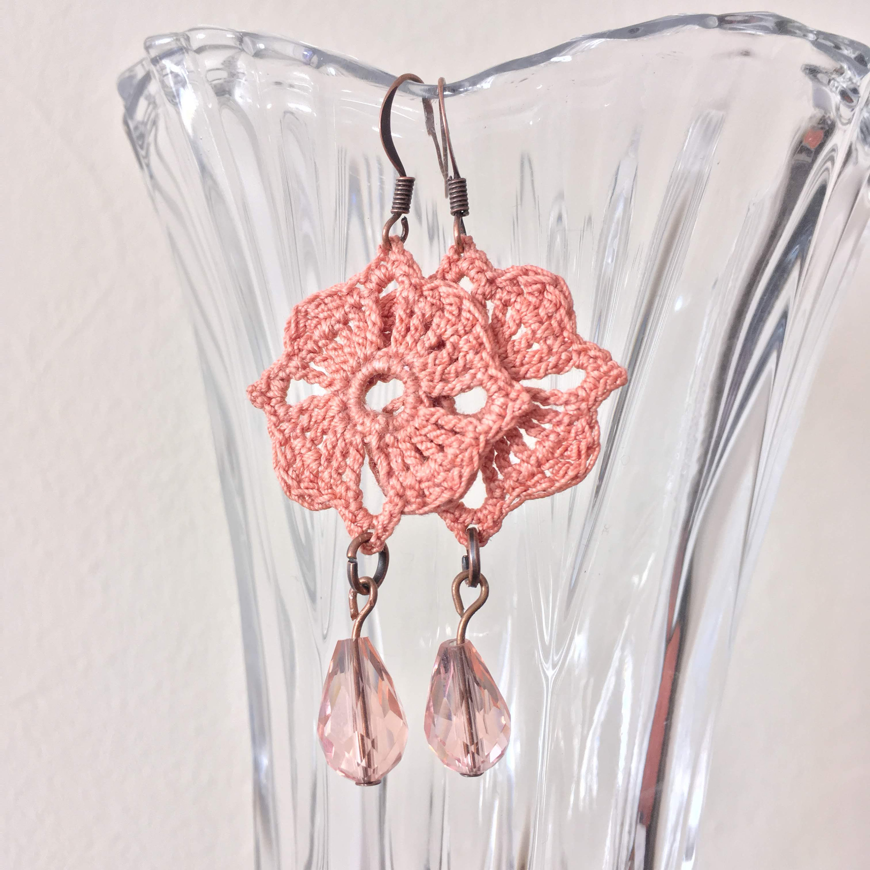Instant Download Crochet Earrings Pattern,  DIY Crochet Jewelry Ebook, Crystal Drop Earrings Crochet Instructions, Crochet PDF Tutorial - Thumbnail 2