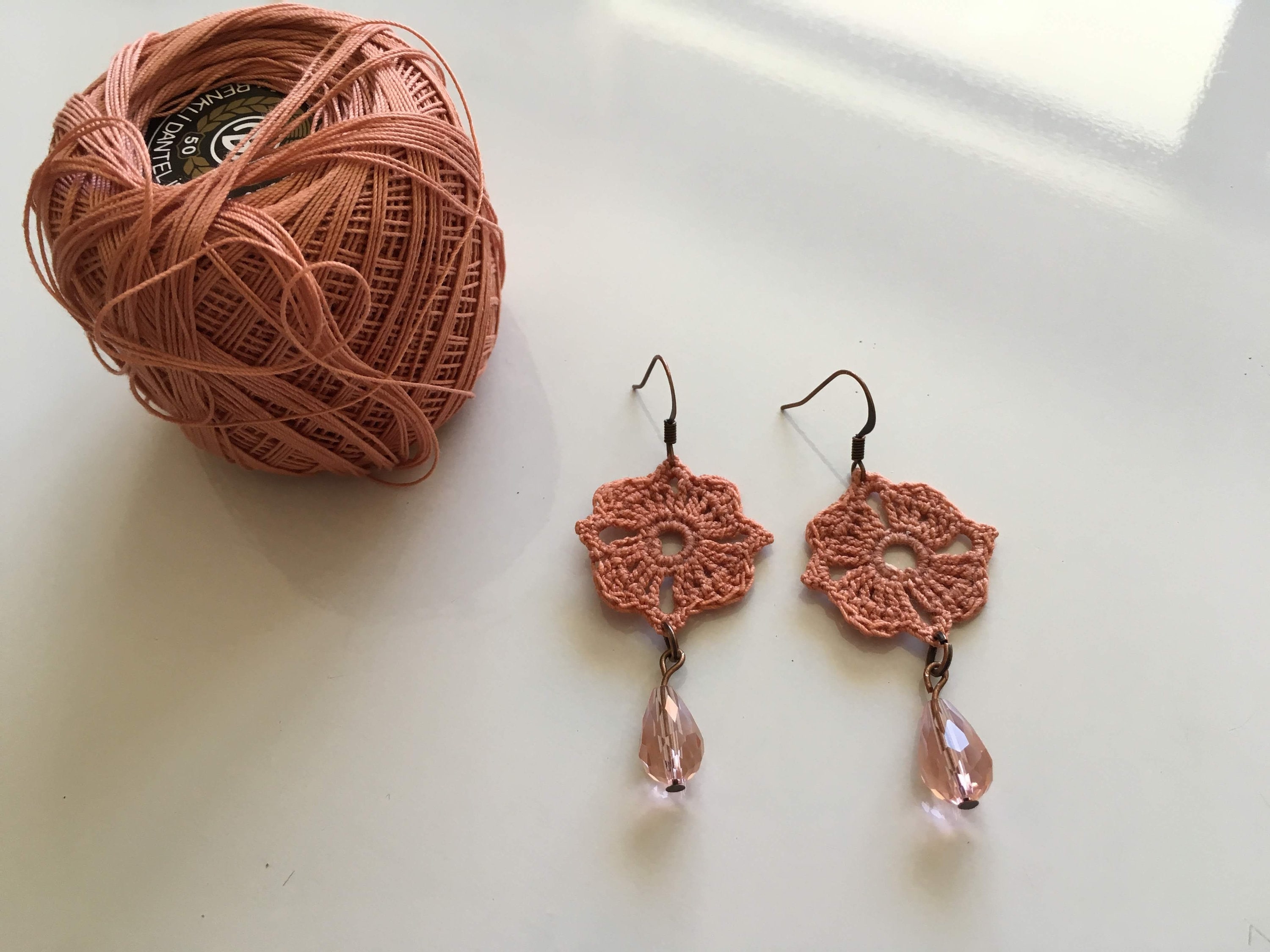 Instant Download Crochet Earrings Pattern,  DIY Crochet Jewelry Ebook, Crystal Drop Earrings Crochet Instructions, Crochet PDF Tutorial - Thumbnail 5