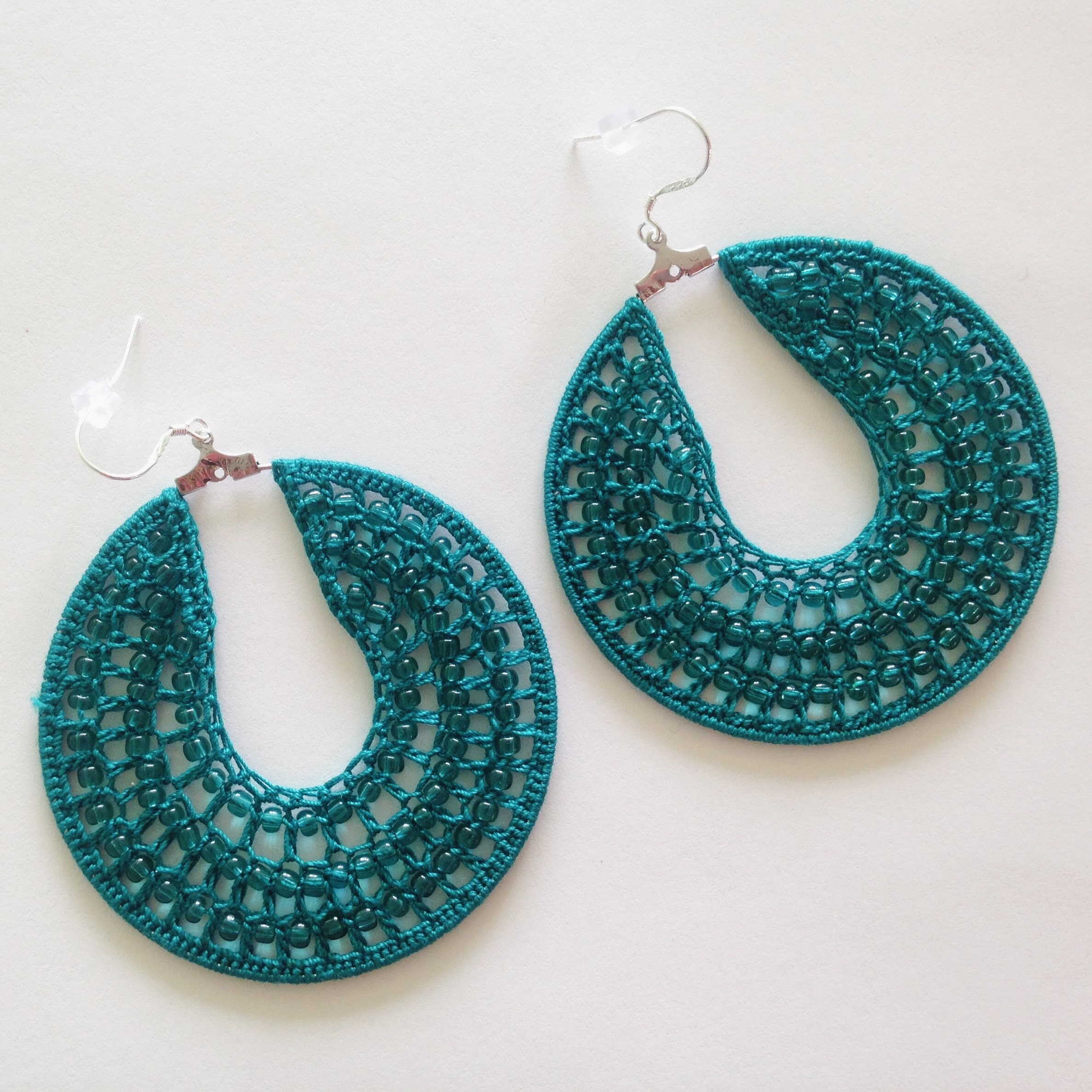 Bundle of 4 Crochet Hoop Earrings PDF Tutorials, Instant Download Crochet Pattern, Jewelry Making Photo Ebook, DIY Earrings Crochet Tutorial - Thumbnail 2