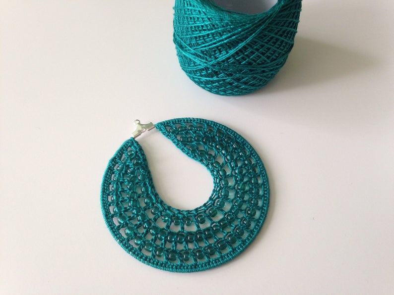 Crochet Pattern Beaded Hoop Earrings, Jewelry Tutorial, PDF Pattern, Earring Tutorial, Crochet Earrings Pattern, Instant Download, Ebook image 9