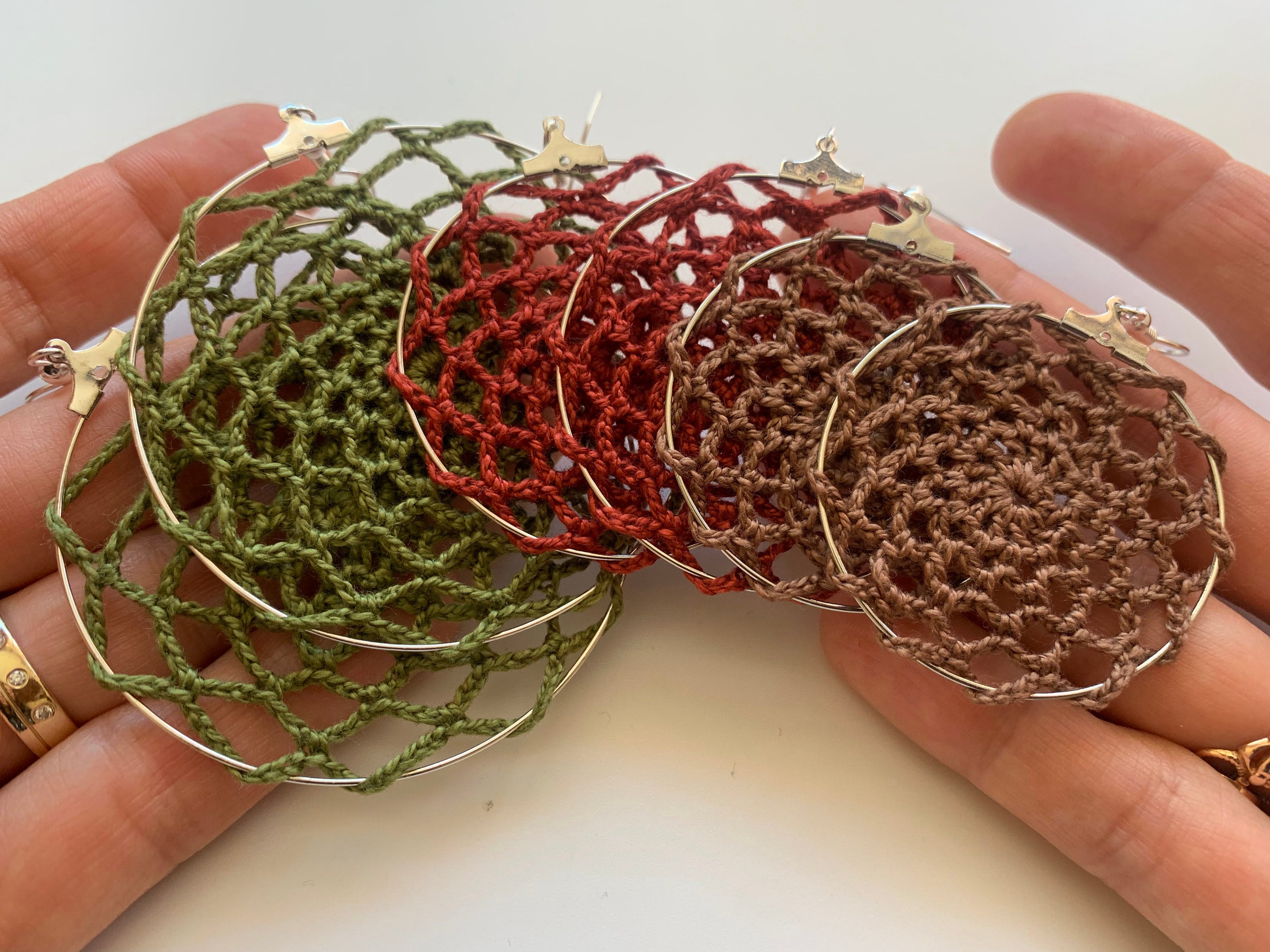 2 Scalable Crochet Patterns for Lace Hoop Crochet Earrings, DIY Earrings Crochet Ebook, Jewelry Making Crochet Tutorial, PDF Pattern - Thumbnail 5