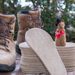 Alpaca Insoles for Men - Great in Work Boots, Hiking, Hunting, Ski Boots, Waders + Muck Boots - All Natural - Perfect in House Shoes too