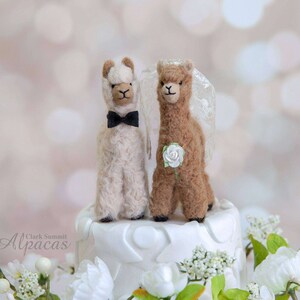 Alpaca Bride And Groom Unique Wedding Cake Topper With Alpaca Etsy