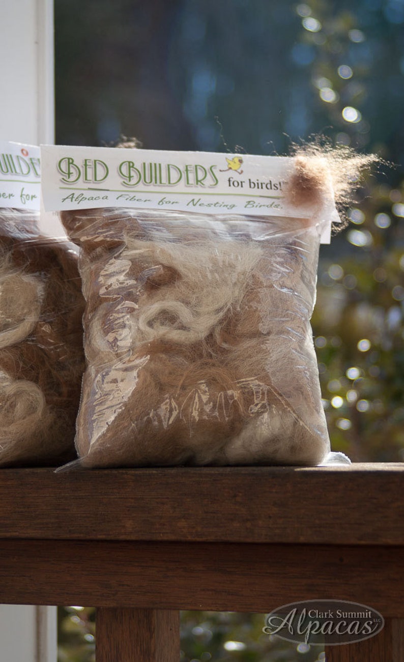 2 Pack Bird Nesting Materials - Natural Alpaca Fiber Wool for Suet Cage or Grapevine Ball - 2 Quart Size Bags - Unique Gift for Bird Lovers image 9