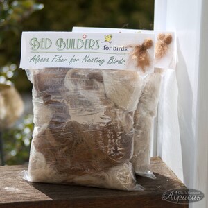 2 Pack Bird Nesting Materials - Natural Alpaca Fiber Wool for Suet Cage or Grapevine Ball - 2 Quart Size Bags - Unique Gift for Bird Lovers image 2