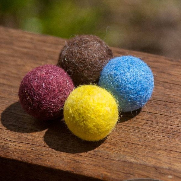 Kitty Cat Toy - Felted Alpaca Balls - Eco Friendly Alpaca Llama Wool - Bell Felted Inside - All Natural Pet Toy - Great Gift for Cat Lovers